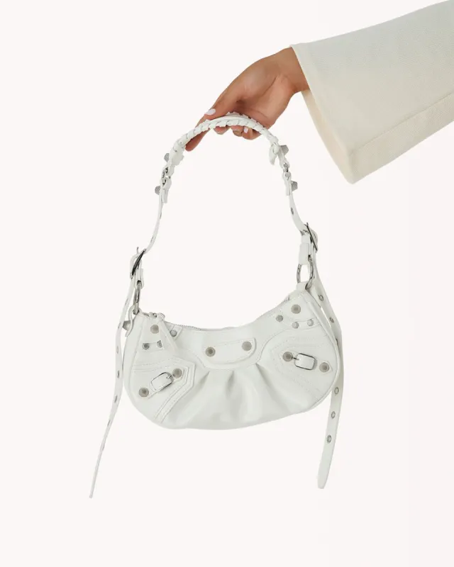 ELLY SHOULDER BAG - WHITE CRINKLE PATENT sold by Billini