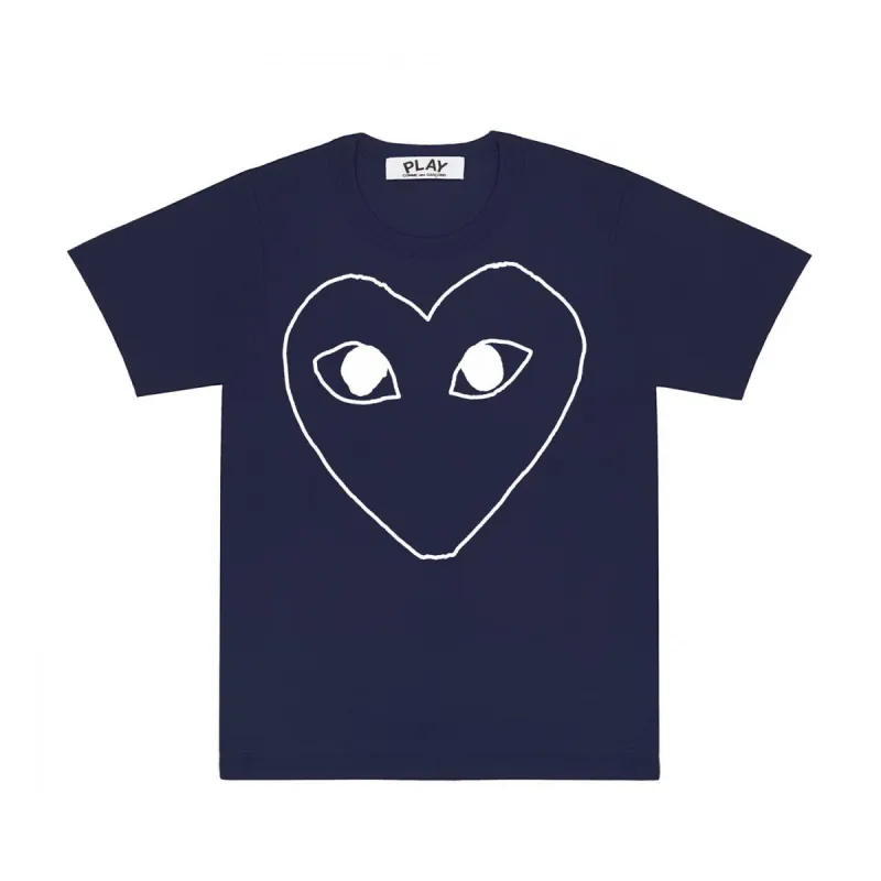 PLAY Navy Outline Heart T-Shirt made by Billionaire Boys Club