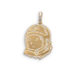 BBC X GREG YUNA YELLOW GOLD HELMET HEAD NECKLACE sold by Billionaire Boys Club