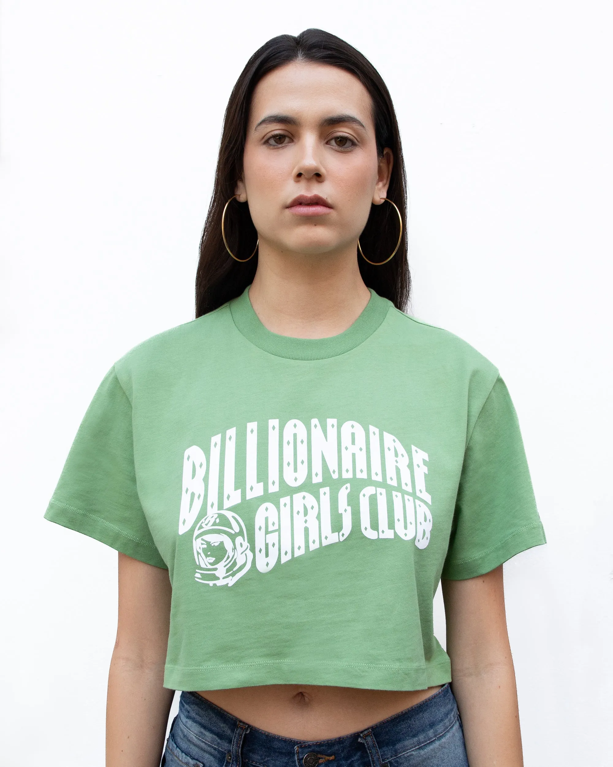 Womens Classic Curve Logo Cropped Tee sold by Billionaire Boys Club product image thumbnail 3