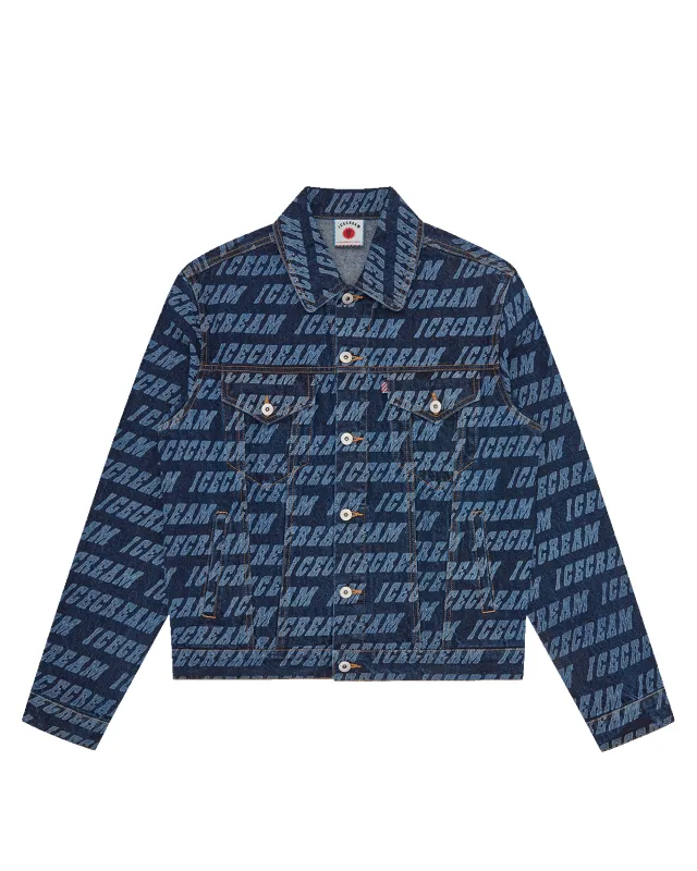 Repeat Logo Denim Trucker Jacket sold by Billionaire Boys Club