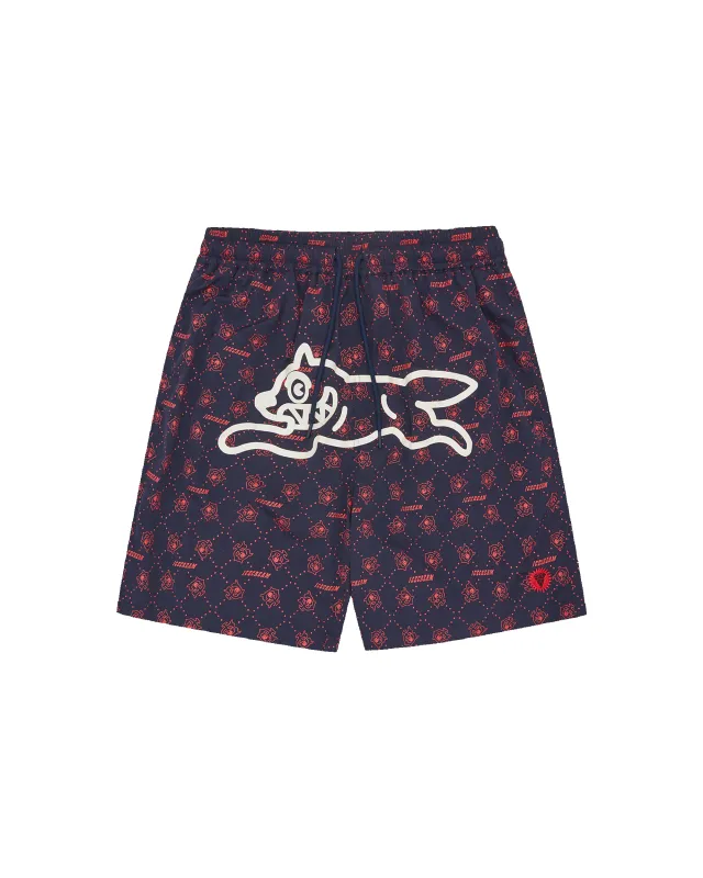 Monogram Running Dog Swim Shorts sold by Billionaire Boys Club