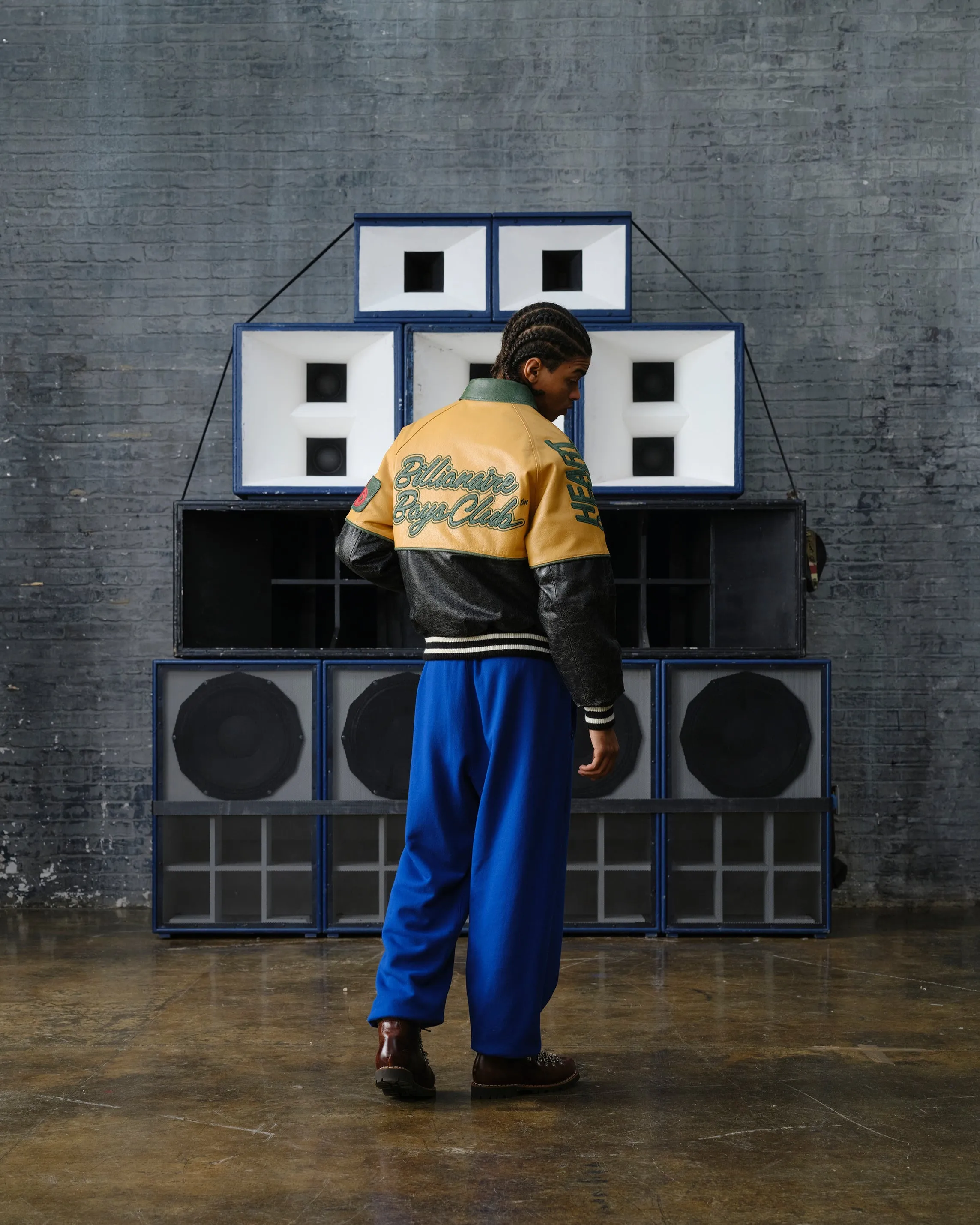 Club Cracked Leather Varsity Jacket sold by Billionaire Boys Club product image thumbnail 3