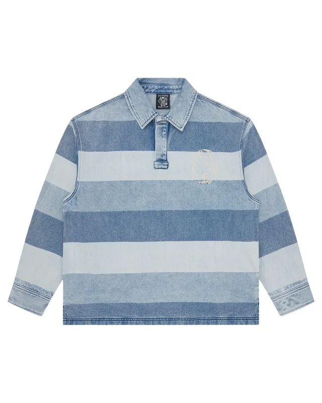 Script Denim Long Sleeve Rugby Shirt made by Billionaire Boys Club