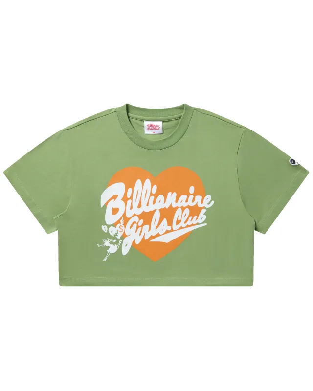 Womens Script Heart Cropped Tee sold by Billionaire Boys Club