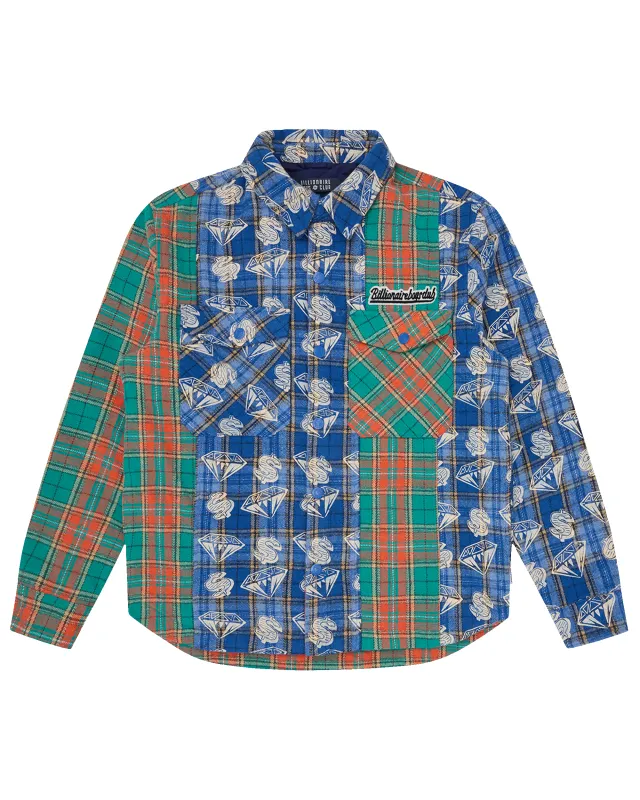 Diamonds & Dollars Check Padded Overshirt sold by Billionaire Boys Club