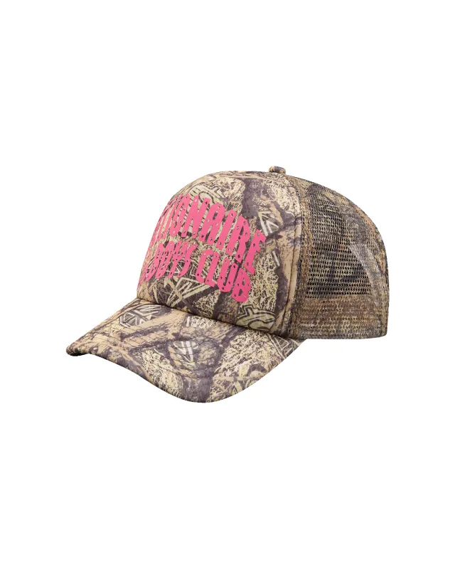 Diamonds & Dollars Tree Camo Arch Logo Trucker Cap sold by Billionaire Boys Club