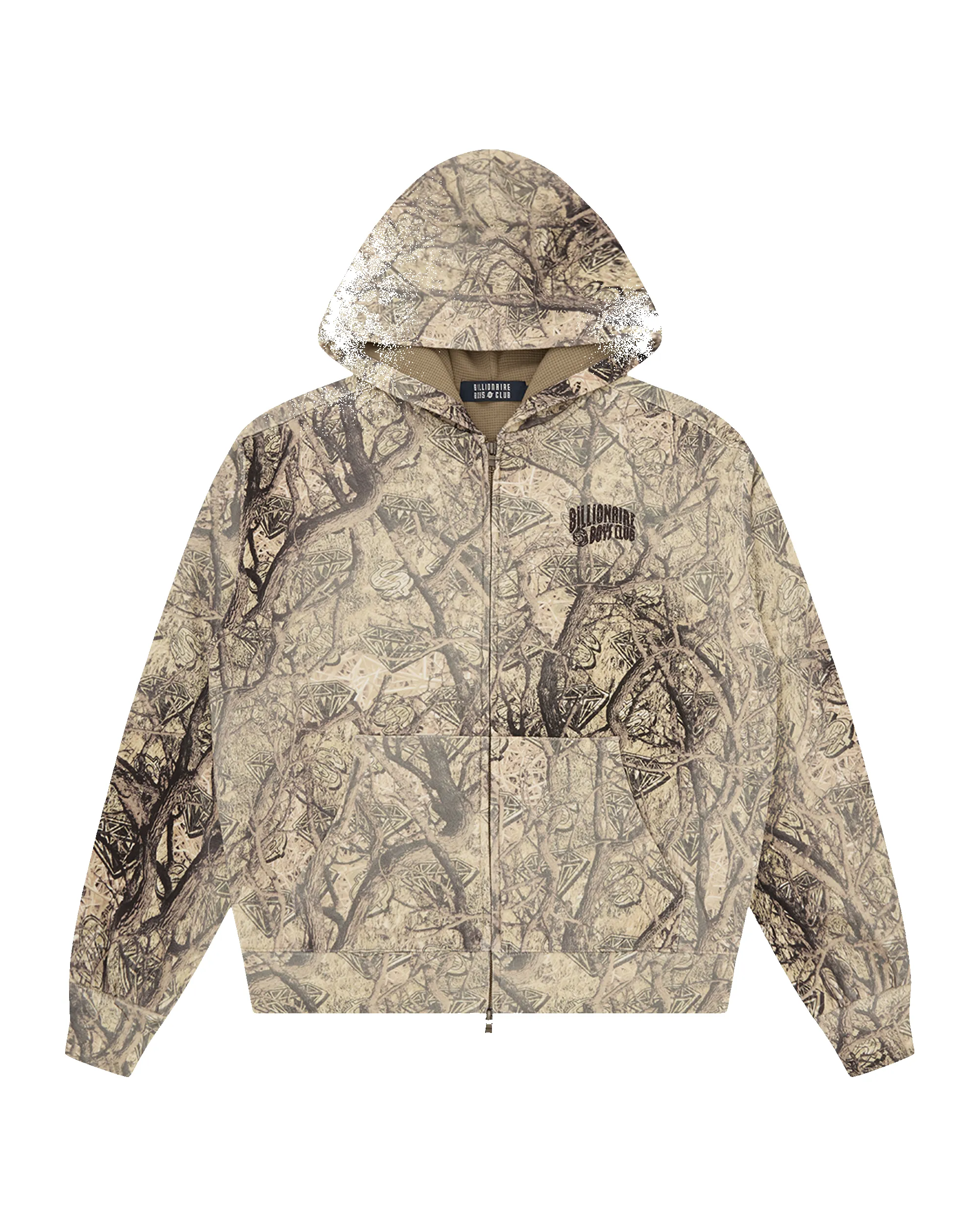 Diamonds & Dollars Tree Camo Oversized Zip Through sold by Billionaire Boys Club