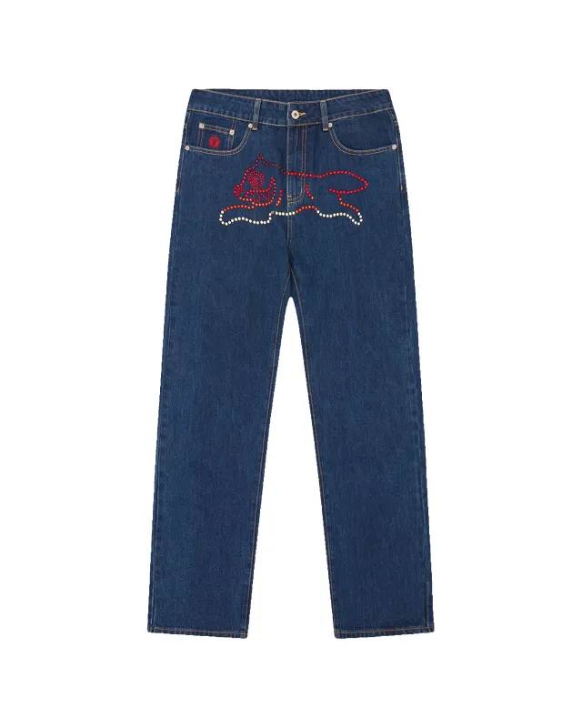 Crystal Running Dog Denim Pant sold by Billionaire Boys Club