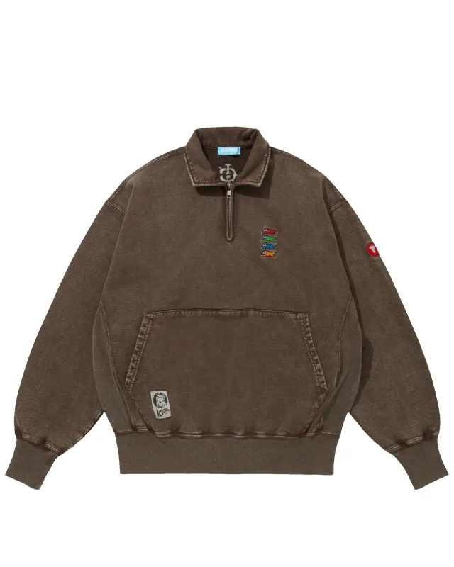 Emboridered Logo Damaged Half Zip Sweatshirt sold by Billionaire Boys Club