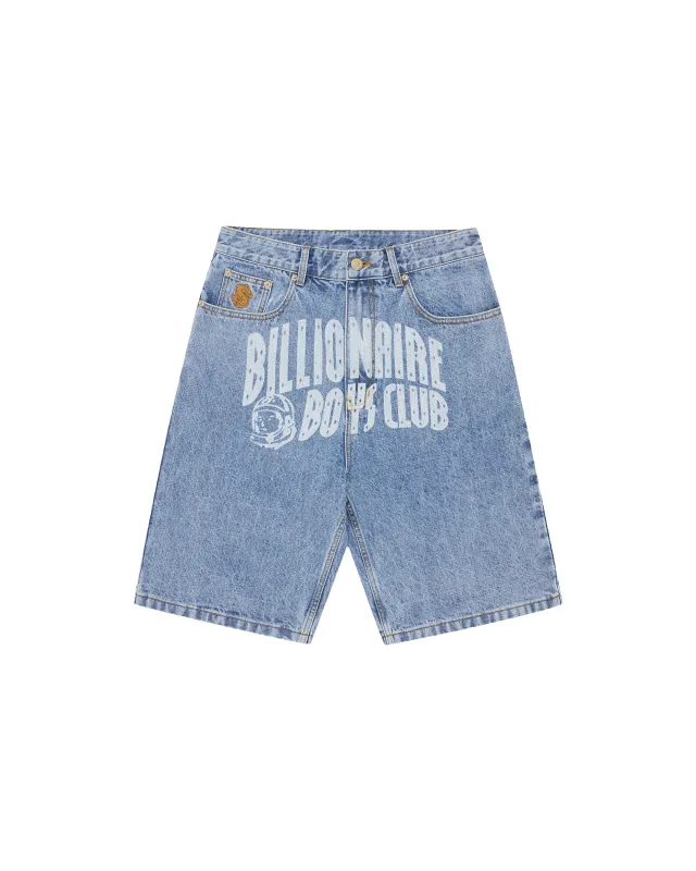 Faded Arch Logo Denim Shorts made by Billionaire Boys Club