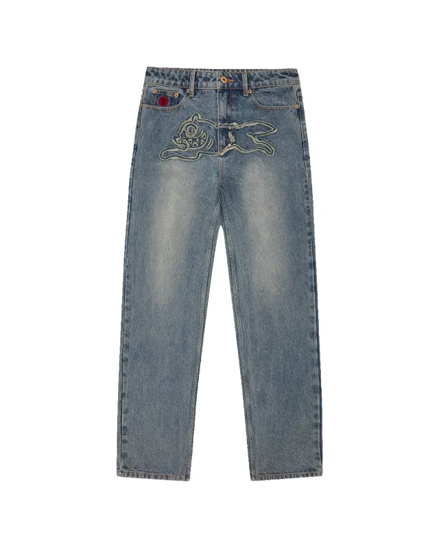 Womens Distressed Running Dog Denim Pants sold by Billionaire Boys Club
