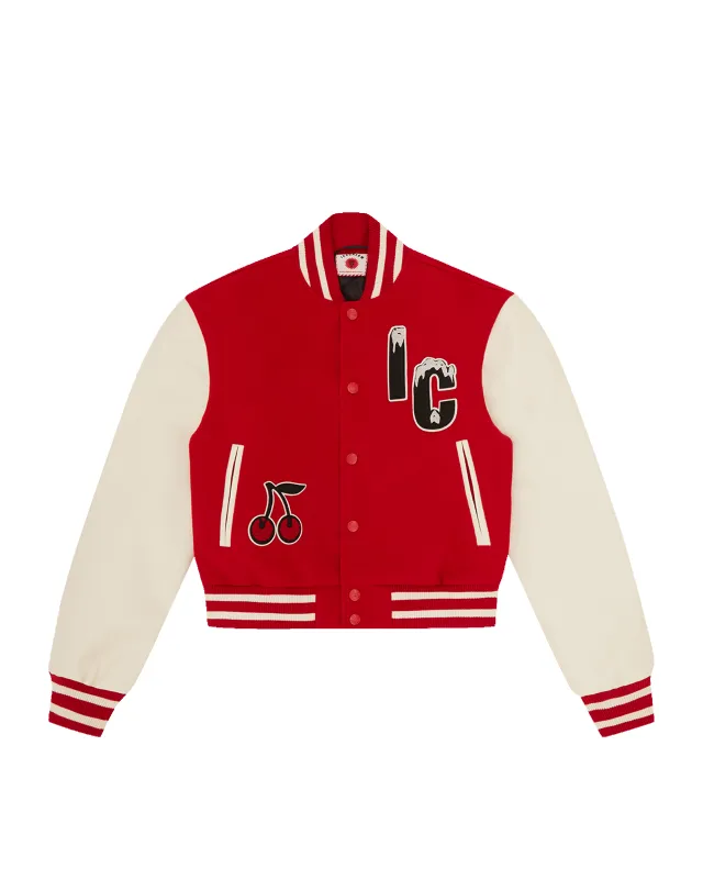 Womens Cherry Varsity Jacket made by Billionaire Boys Club