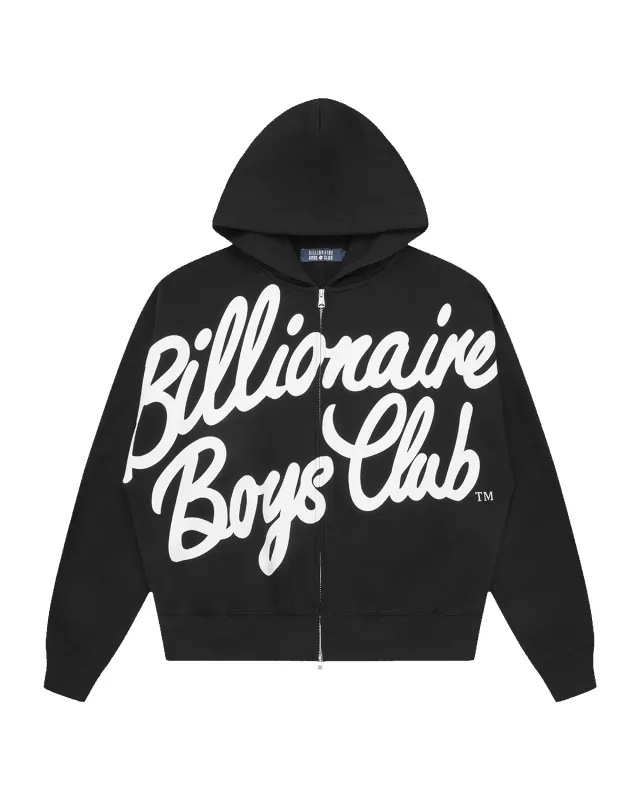 Large Script Logo Zip Through Hood made by Billionaire Boys Club