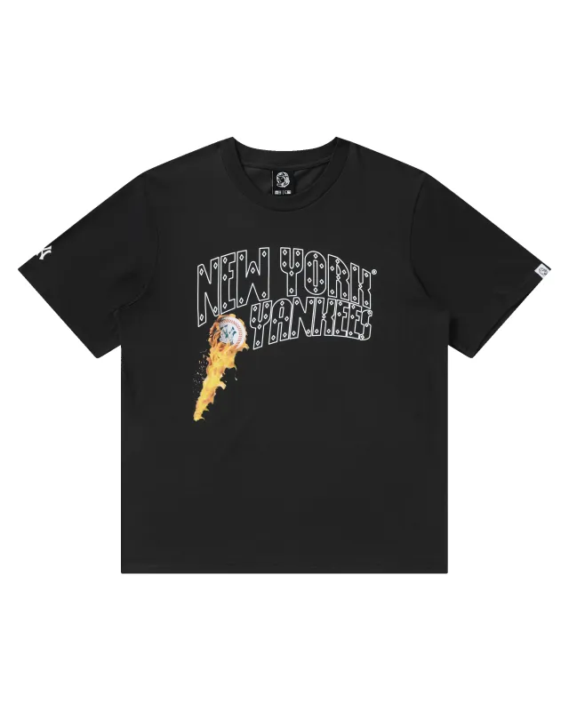 NY Yankees Fire Curve Logo Tee made by Billionaire Boys Club