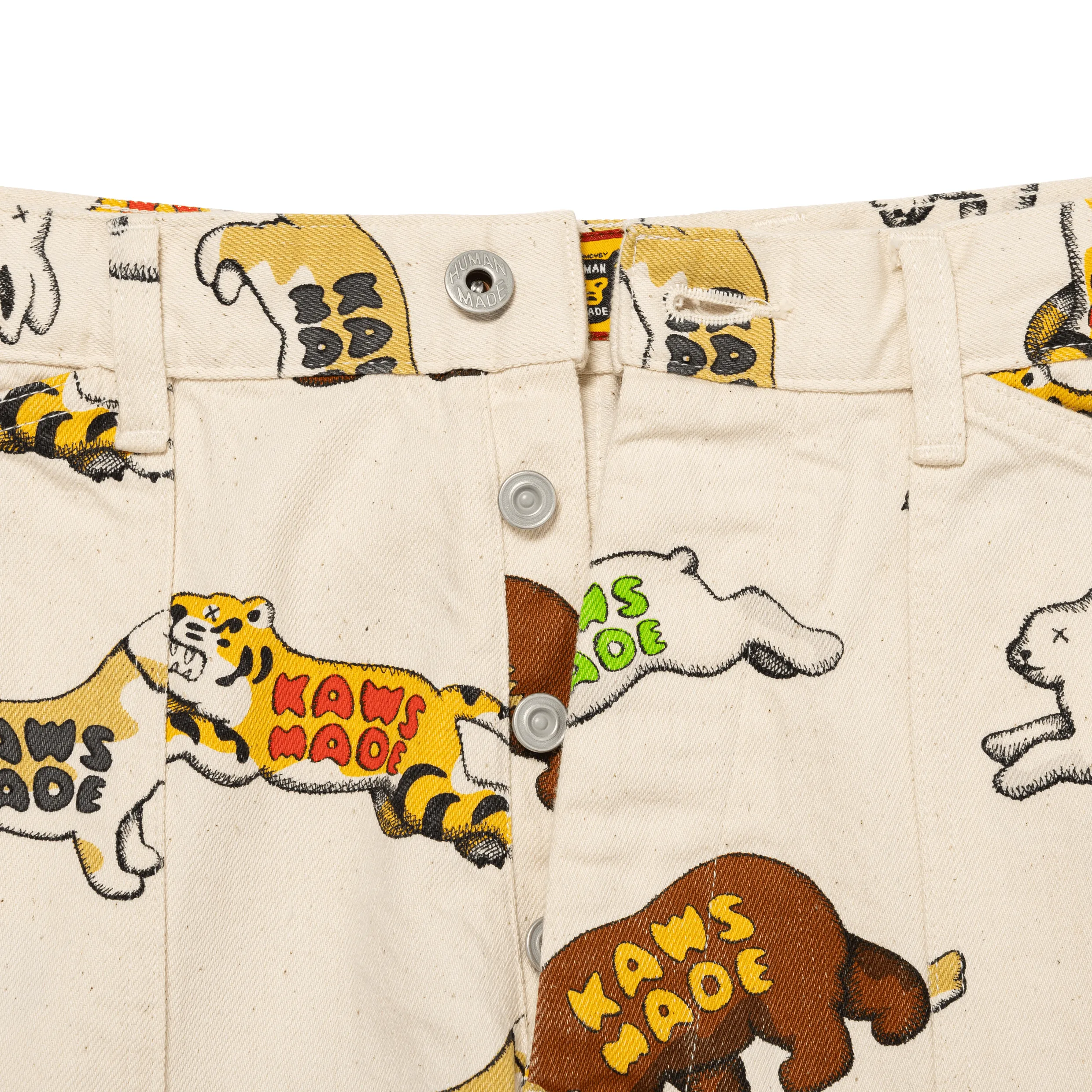 HUMAN MADE × KAWS MADE ANIMAL PANTS KAWS x Human Made Corduroy Print Pants Natural Men's - FW21 - US