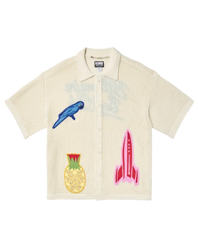 Mingos Crochet Knit Camp Shirt sold by Billionaire Boys Club