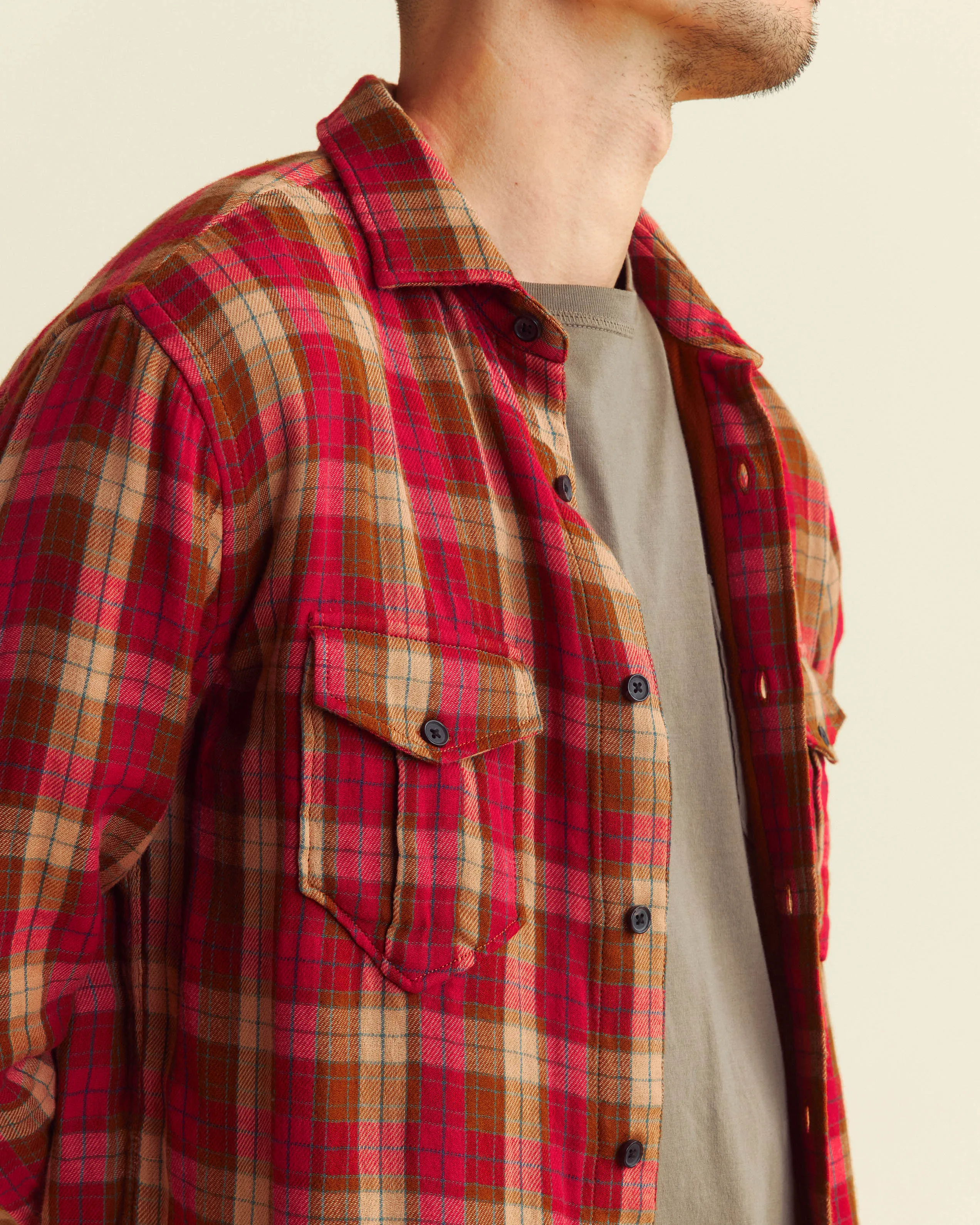 Double Face Plaid Scout Shirt sold by Billy Reid product image thumbnail 2