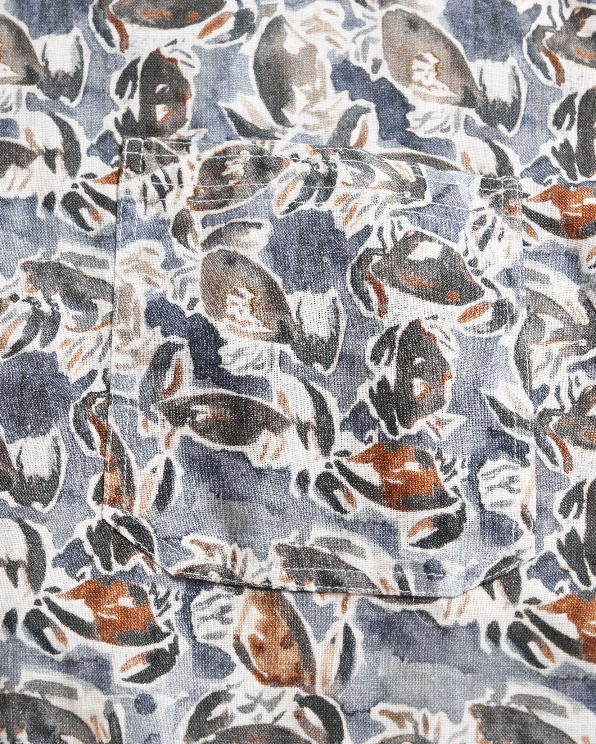 SHORT SLEEVE CRAB LINEN TREME BLOCK SHIRT sold by Billy Reid product image thumbnail 5