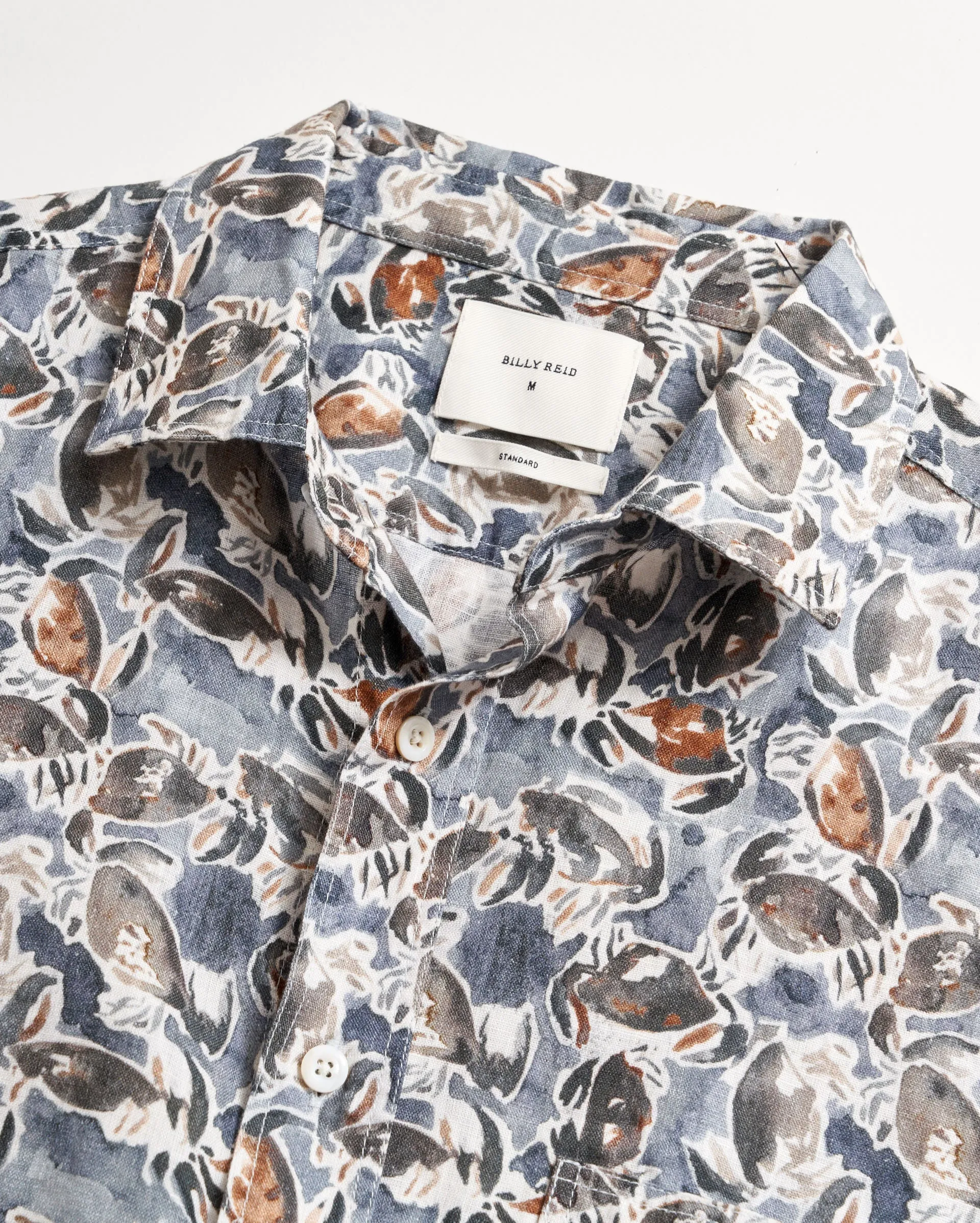 SHORT SLEEVE CRAB LINEN TREME BLOCK SHIRT sold by Billy Reid product image thumbnail 4