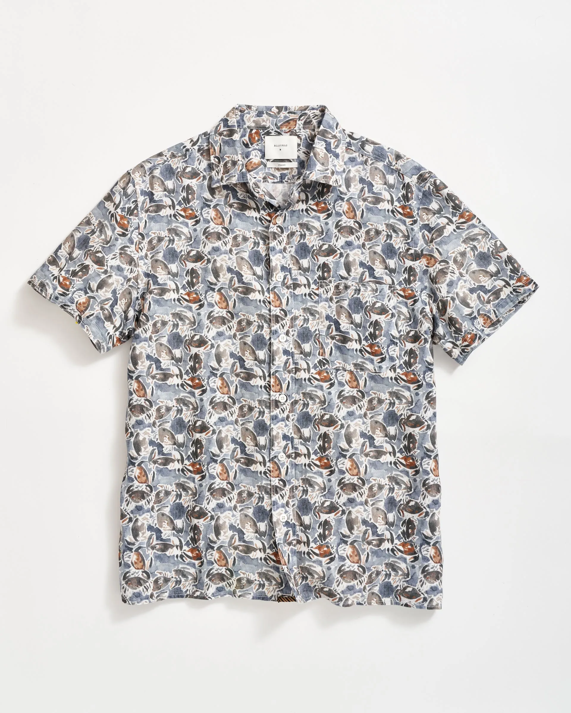SHORT SLEEVE CRAB LINEN TREME BLOCK SHIRT sold by Billy Reid