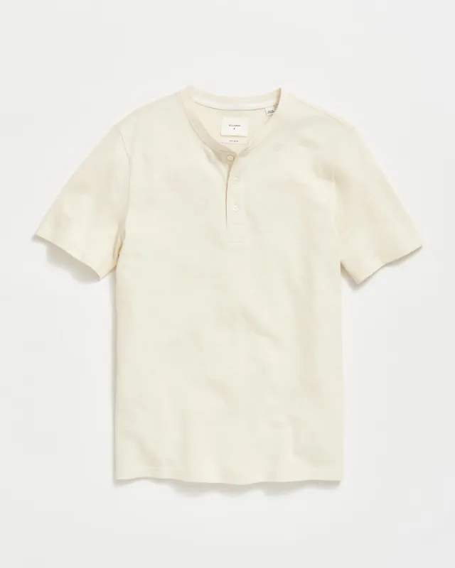 Short Sleeve Hemp Cotton Henley made by Billy Reid