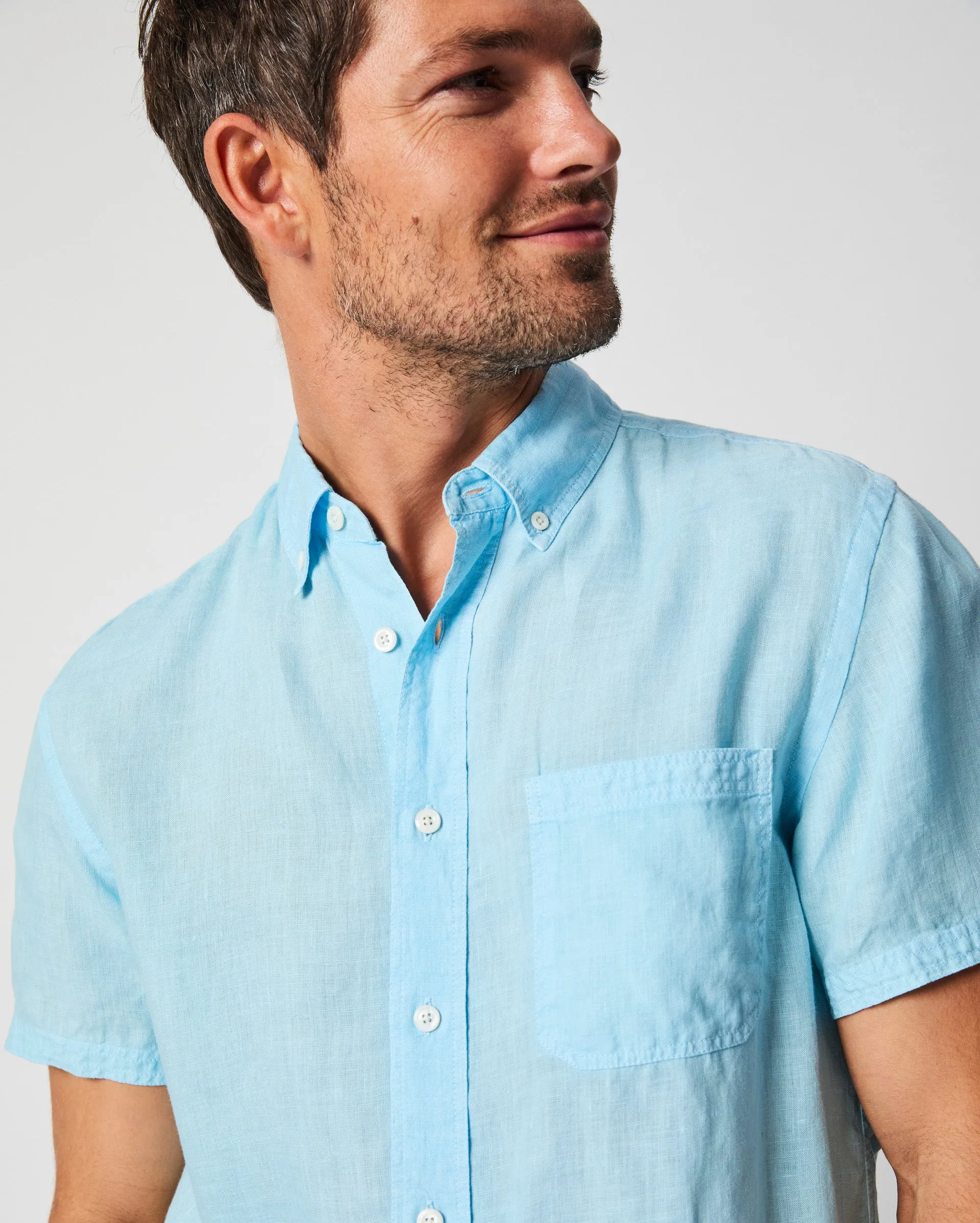 Short Sleeve Linen Tuscumbia Shirt Button Down sold by Billy Reid product image thumbnail 2