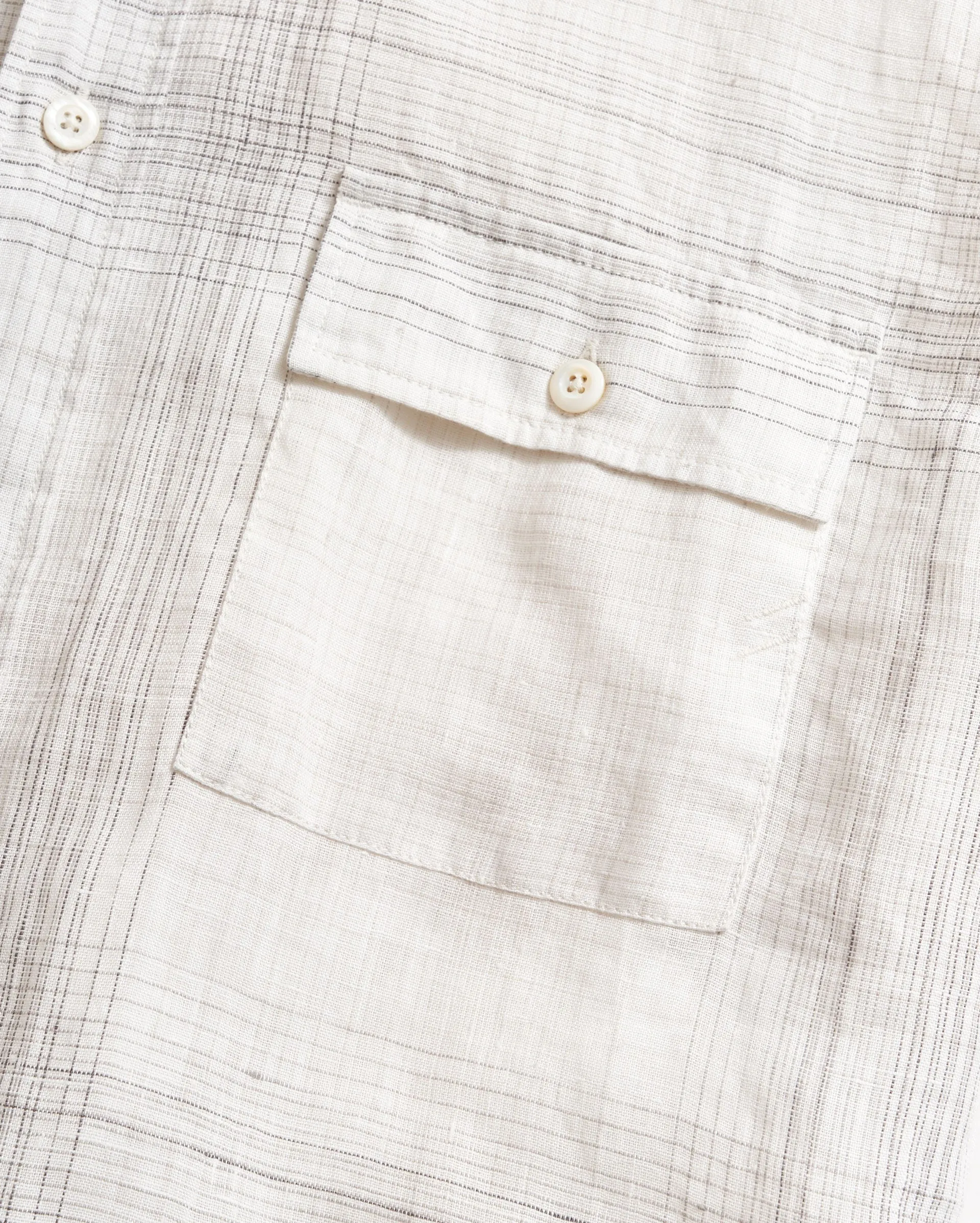 Short Sleeve Linen Line Plaid Banks Shirt sold by Billy Reid product image thumbnail 5