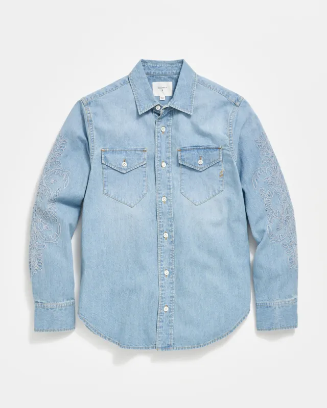 Embellished Denim Shirt sold by Billy Reid