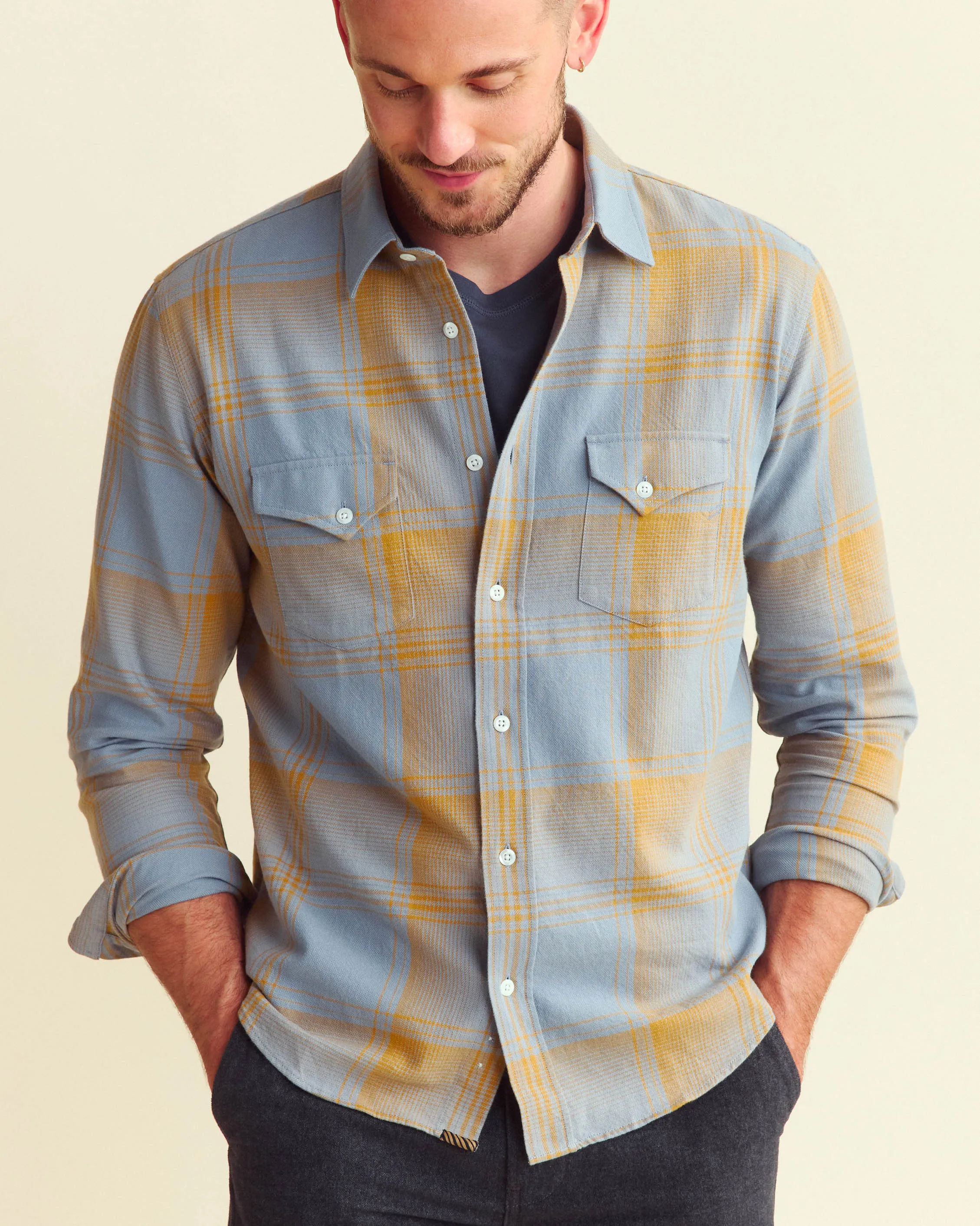 Large Scale Plaid Western Shirt sold by Billy Reid product image thumbnail 2