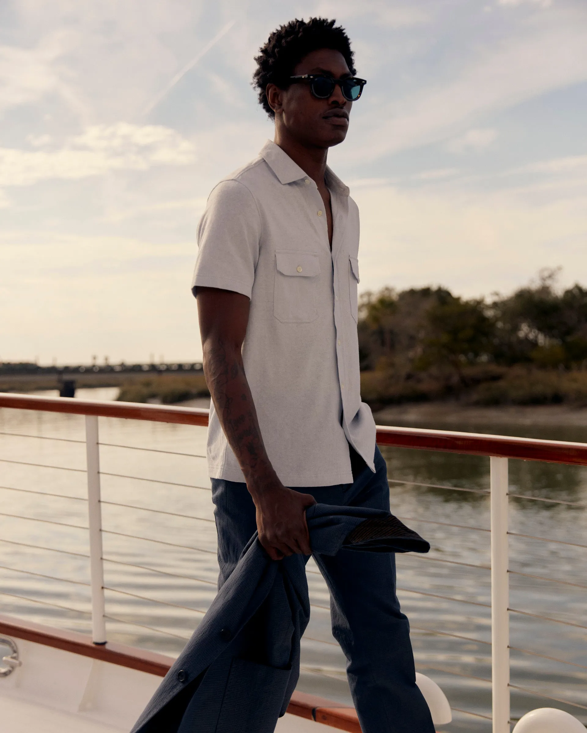 Short Sleeve Hemp Cotton Knit Shirt sold by Billy Reid product image thumbnail 2