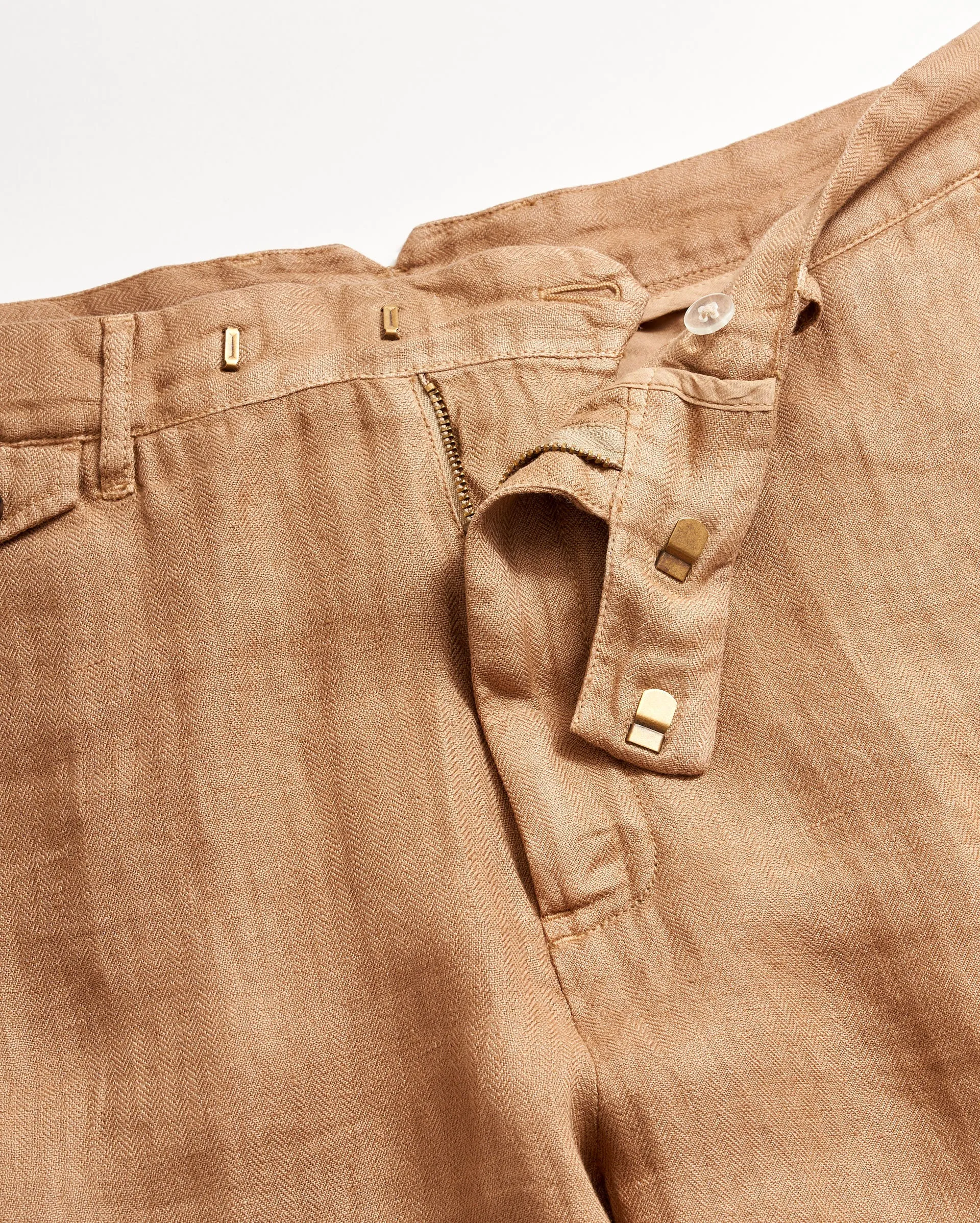 GARMENT DYED LINEN FLAT FRONT TROUSER sold by Billy Reid product image thumbnail 5