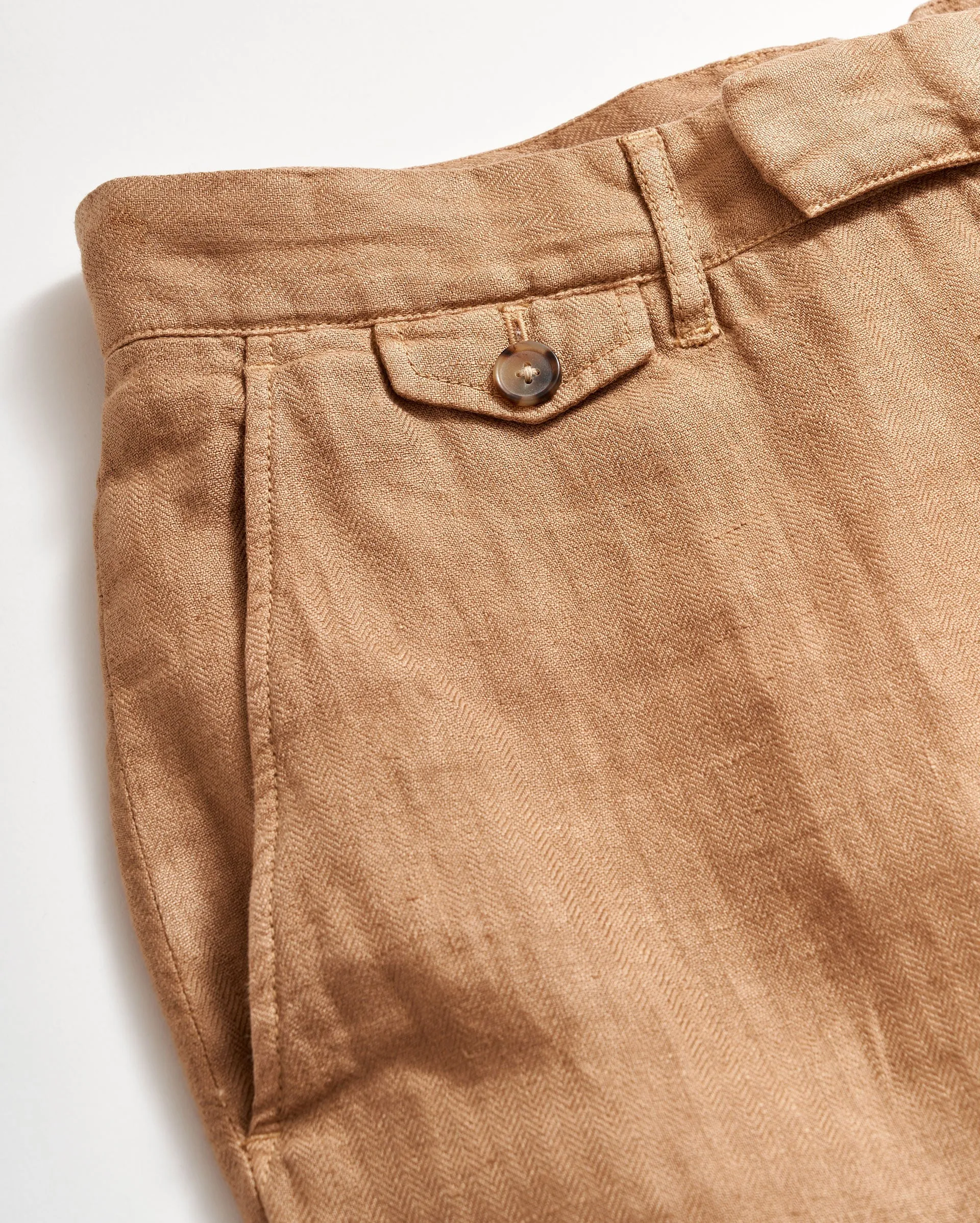 GARMENT DYED LINEN FLAT FRONT TROUSER sold by Billy Reid product image thumbnail 4