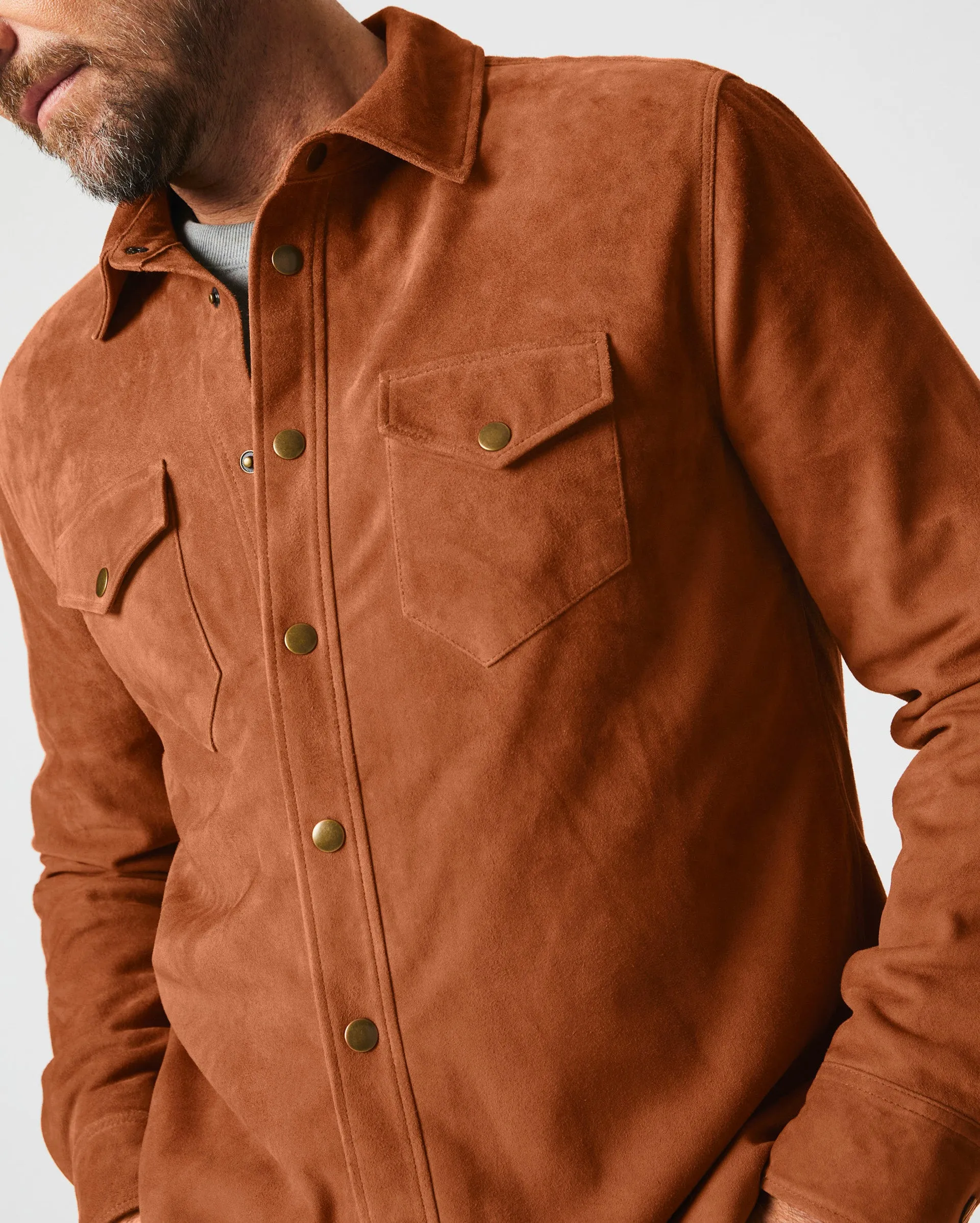 Savoy Suede Workshirt sold by Billy Reid product image thumbnail 2