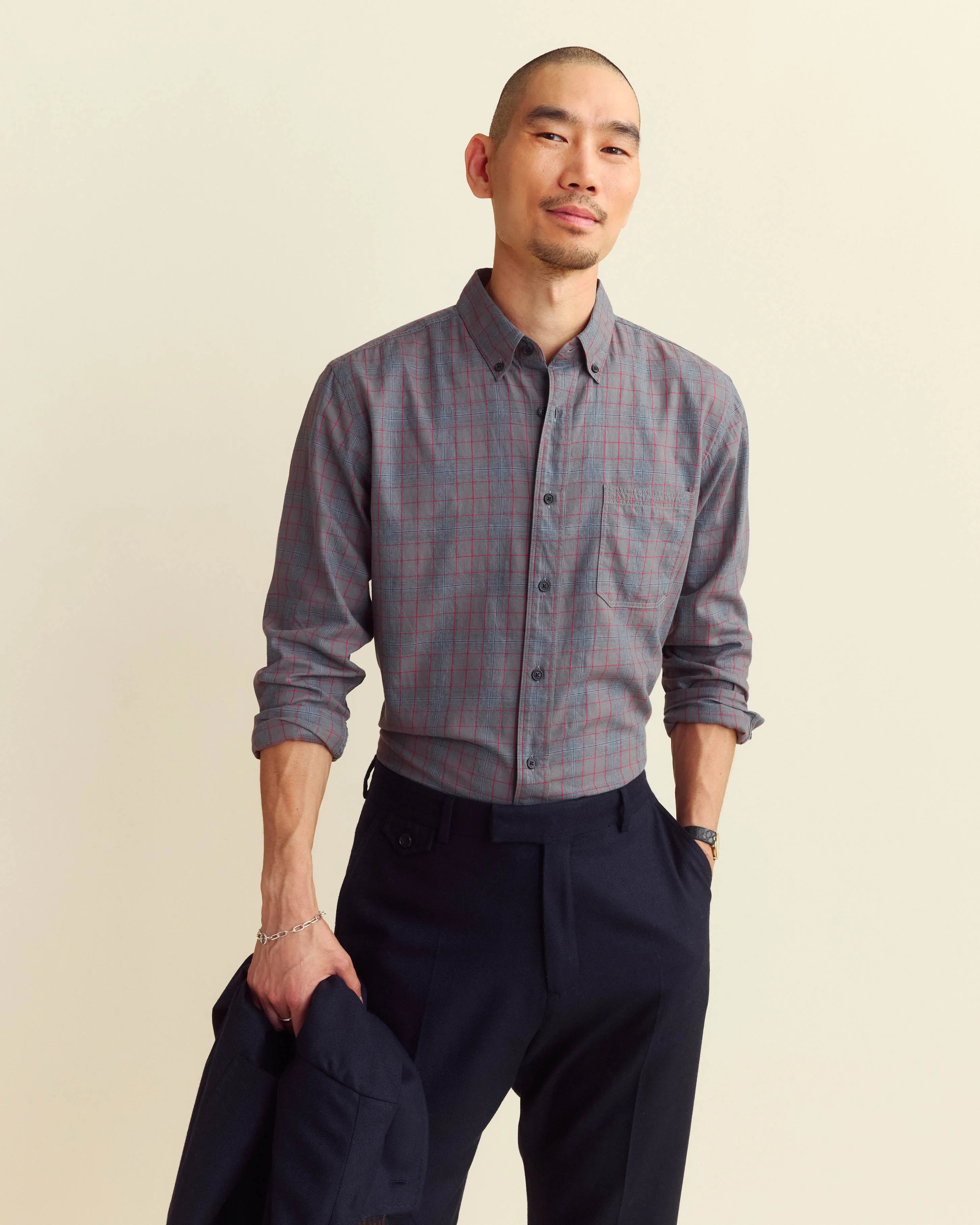 Melange Plaid Tuscumbia Shirt Button Down sold by Billy Reid product image thumbnail 2