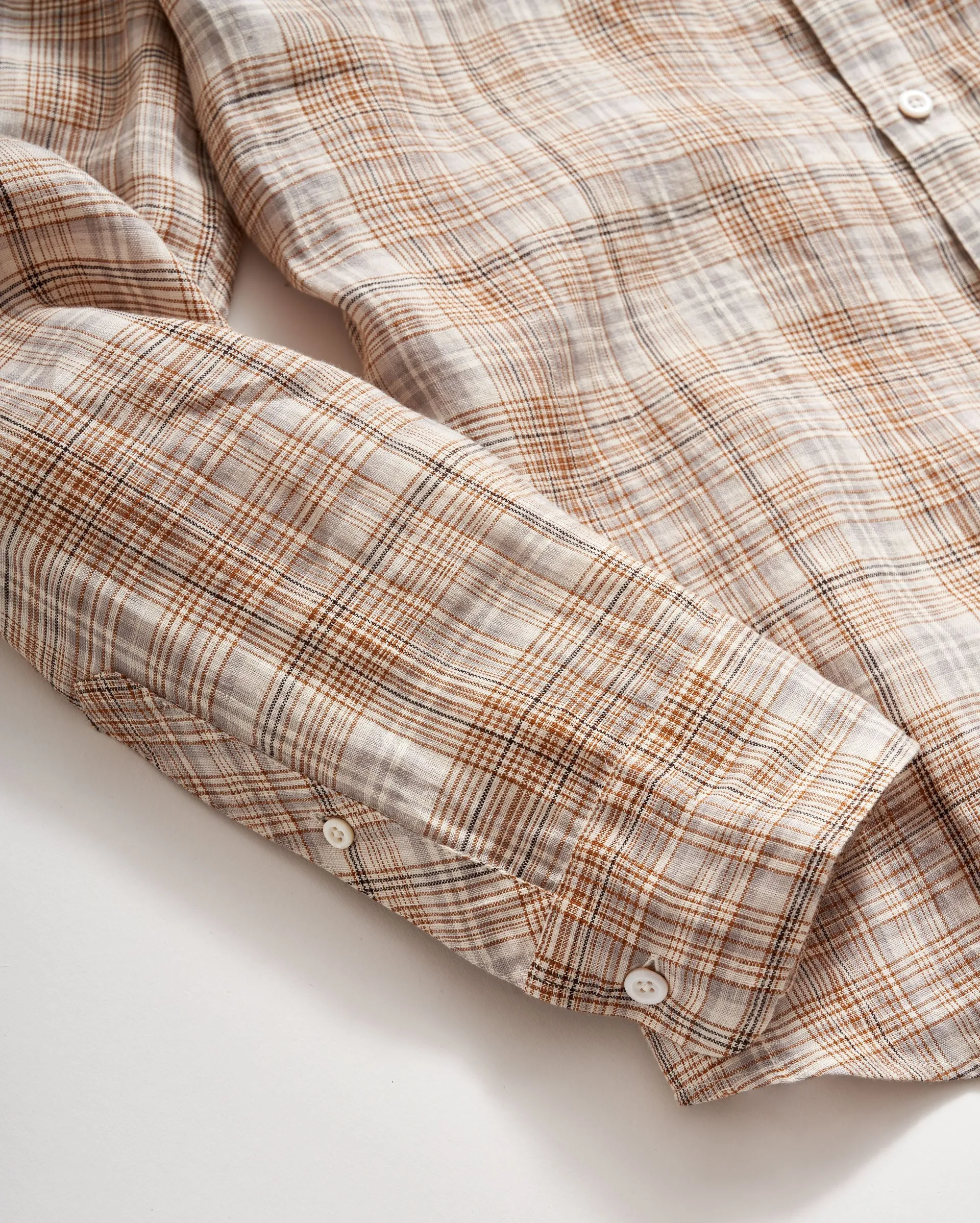 Linen Line Plaid Wilson Shirt sold by Billy Reid product image thumbnail 4