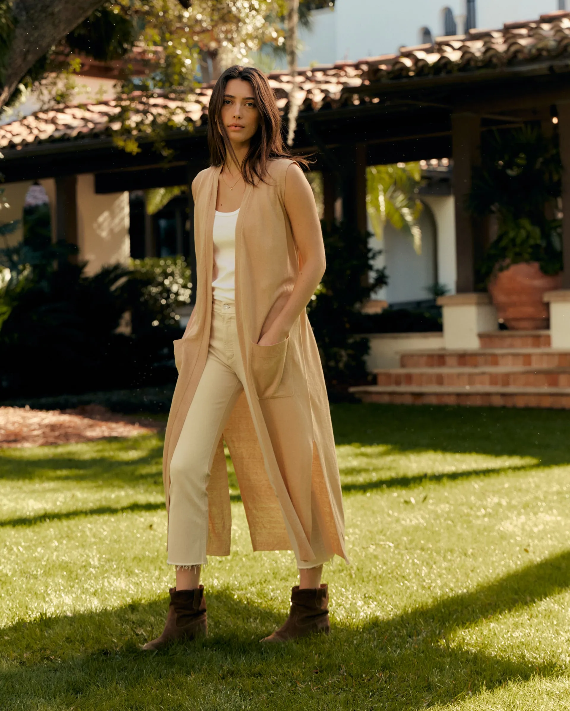 Cotton Linen Duster Vest sold by Billy Reid product image thumbnail 2