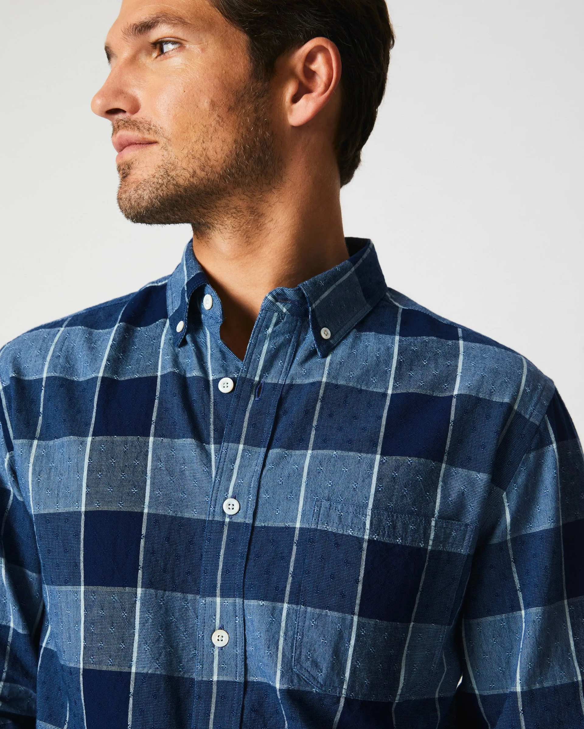 Indigo Dobby Tuscumbia Shirt Button Down sold by Billy Reid product image thumbnail 2