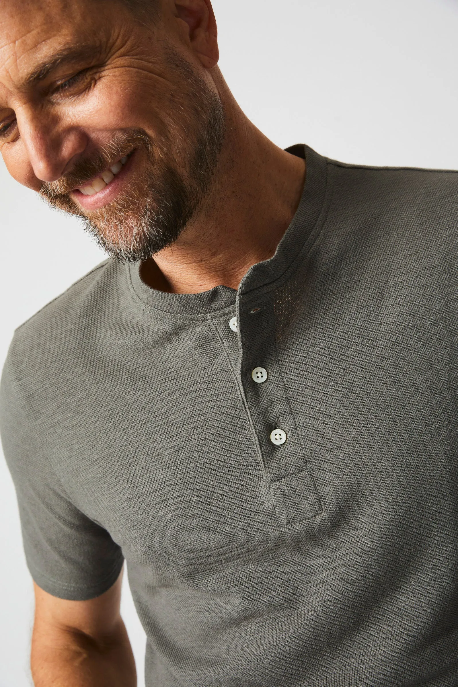 Short Sleeve Hemp Cotton Henley sold by Billy Reid product image thumbnail 5