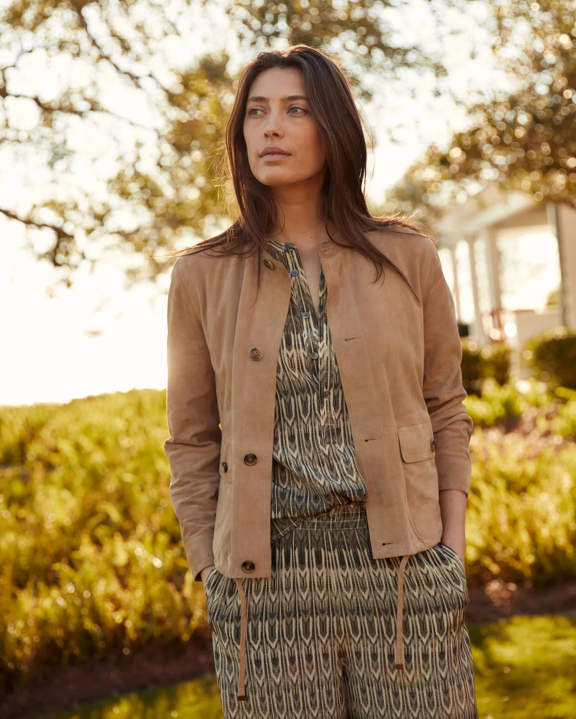 Suede Shell Jacket sold by Billy Reid product image thumbnail 3