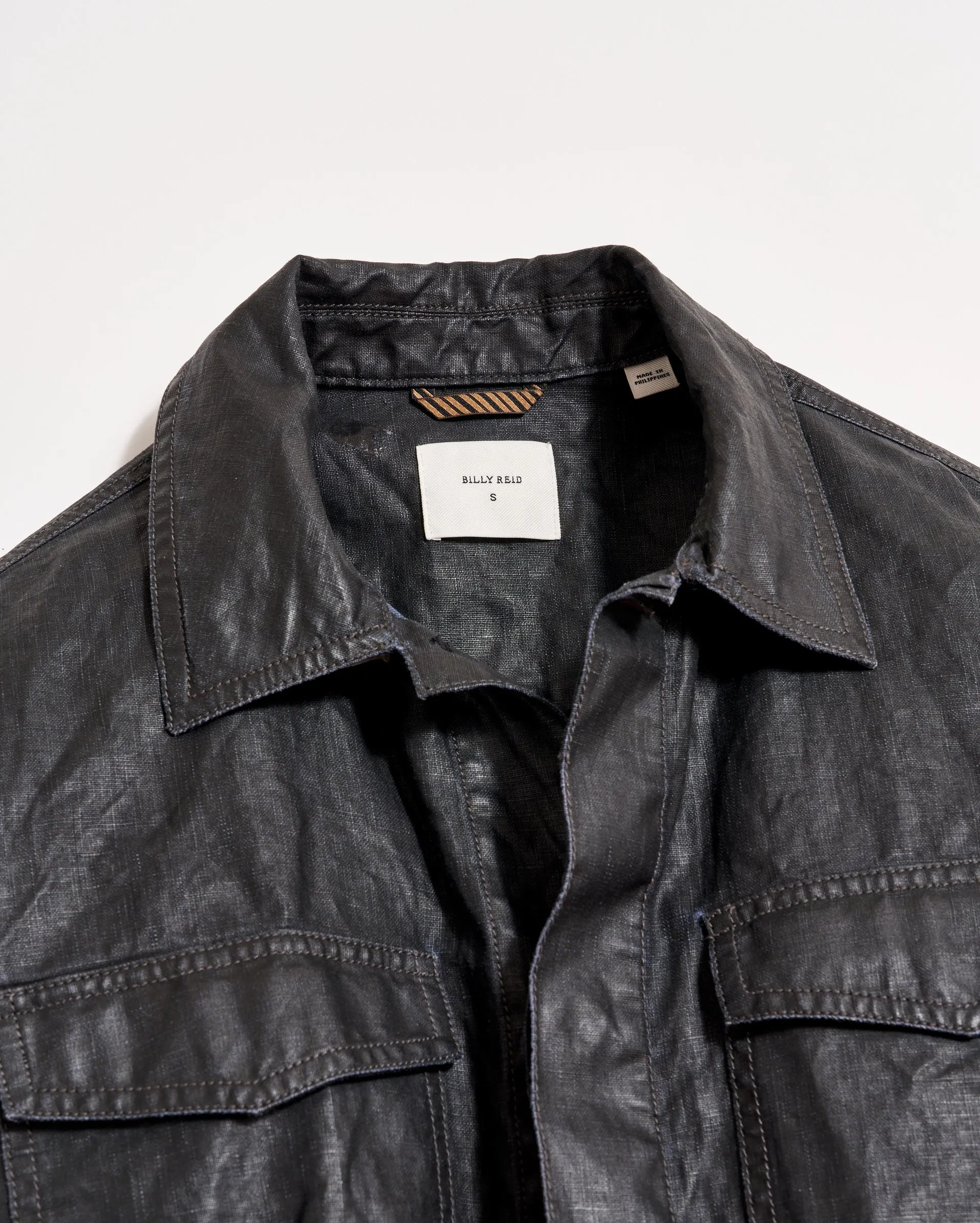 Coated Linen Shirt Jacket sold by Billy Reid product image thumbnail 5