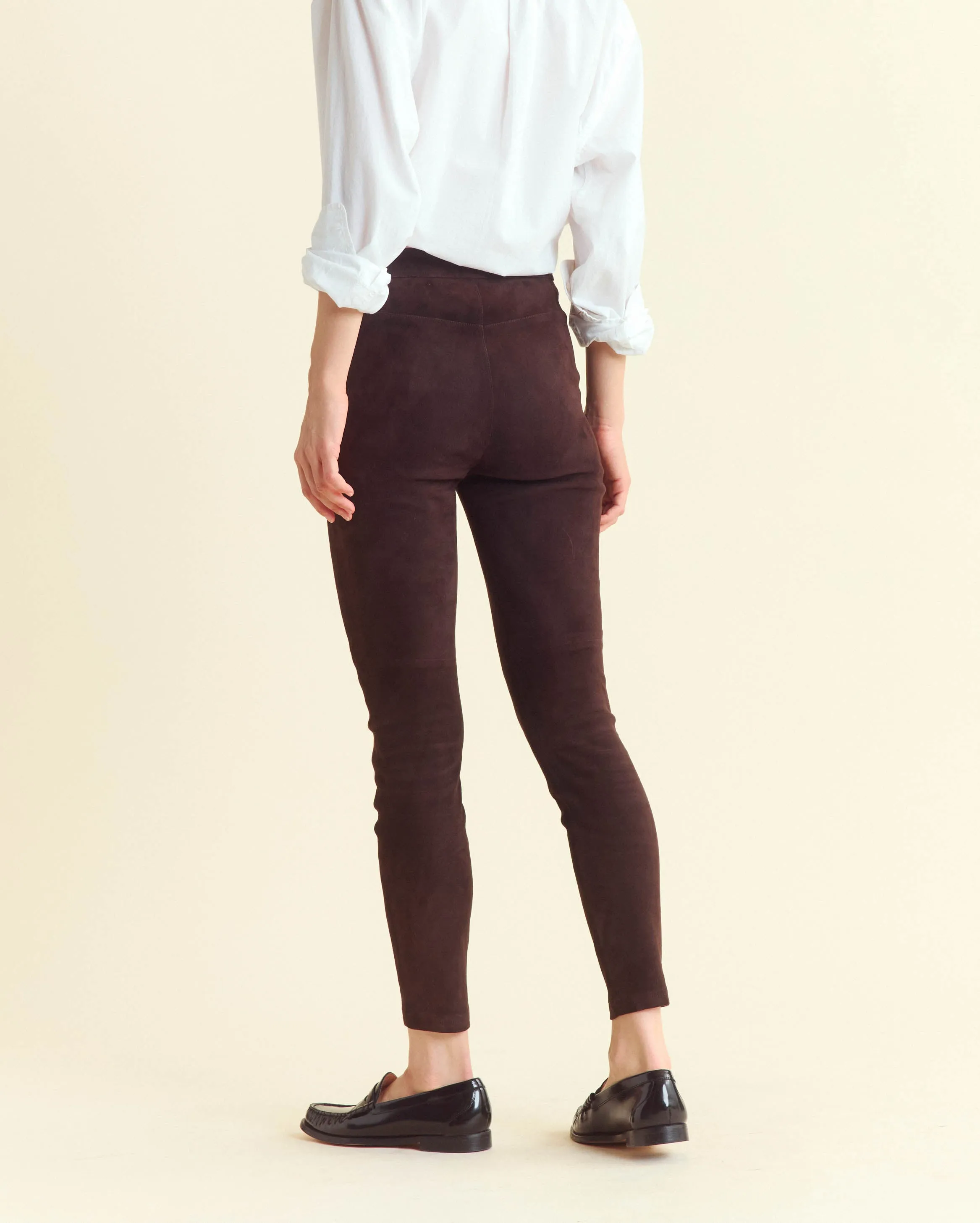 Stretch Suede Fly Front Legging sold by Billy Reid product image thumbnail 3