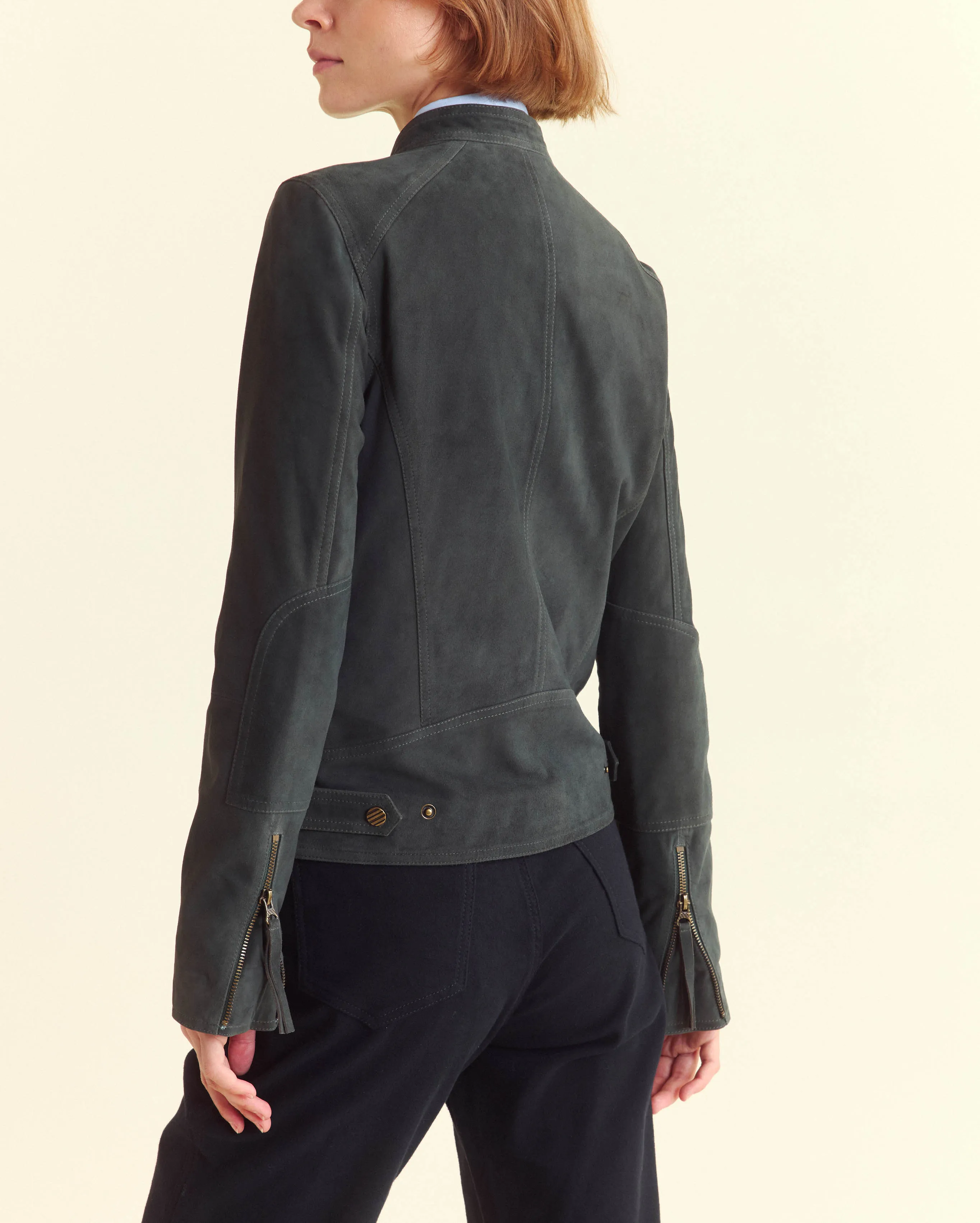 Suede Biker Jacket sold by Billy Reid product image thumbnail 3