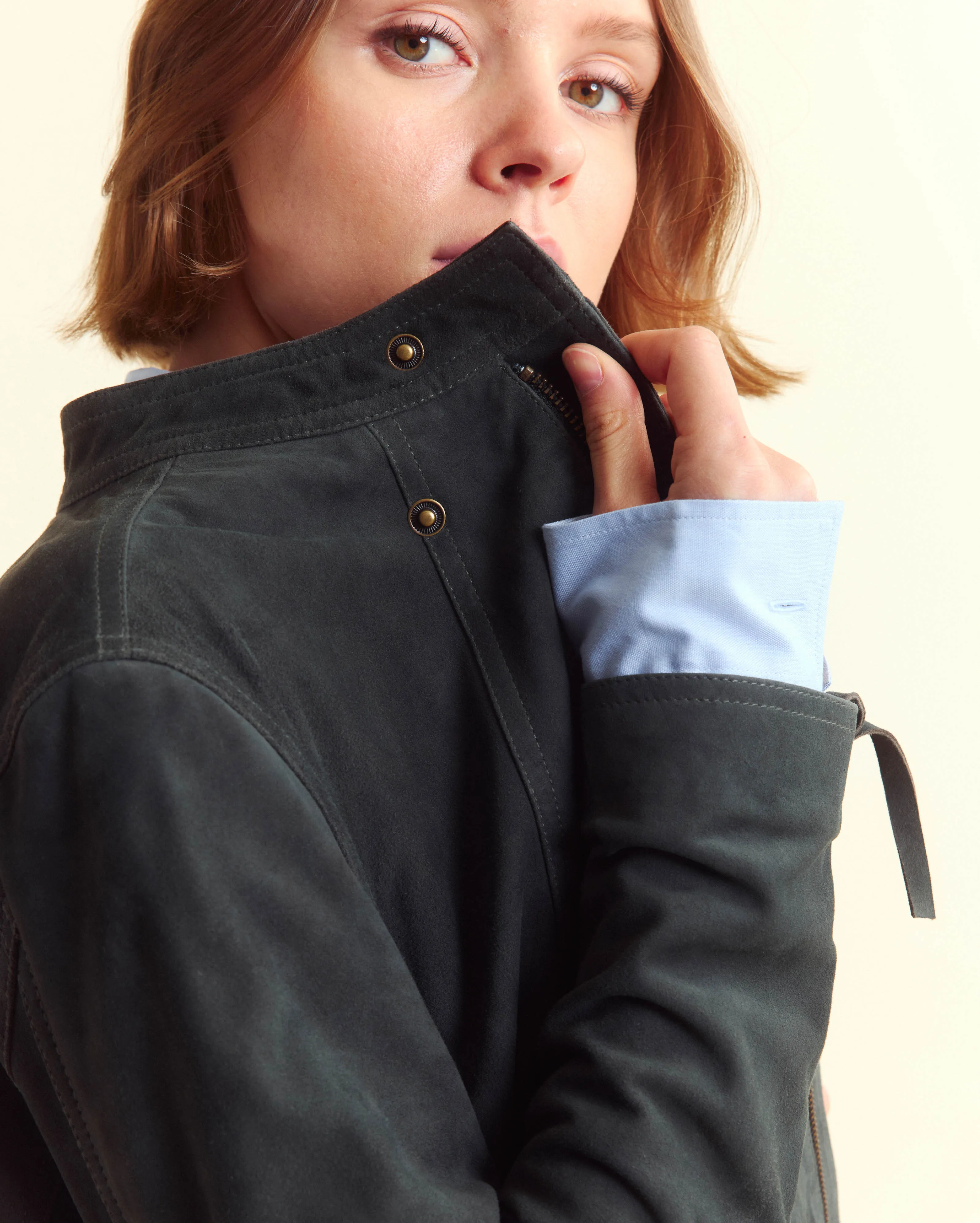 Suede Biker Jacket sold by Billy Reid product image thumbnail 2