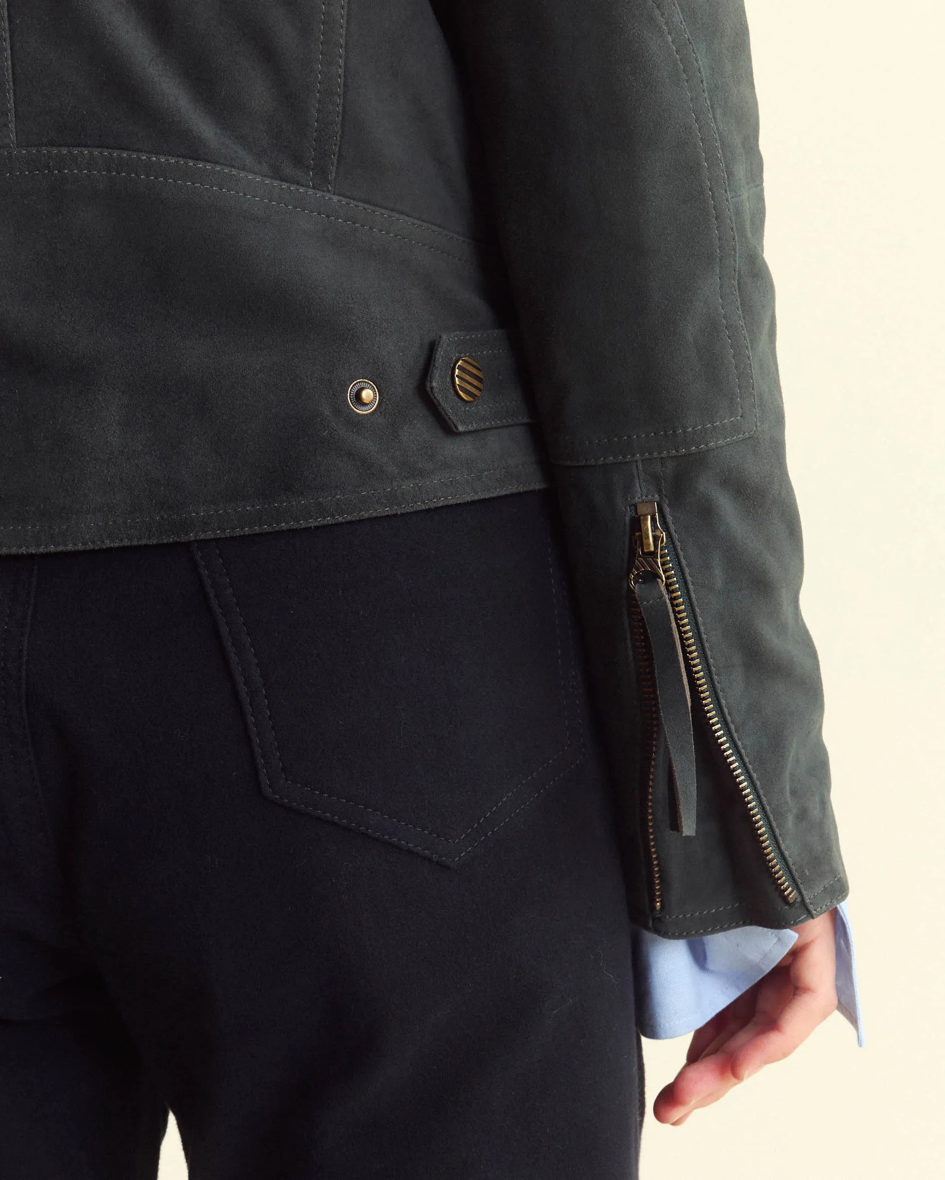 Suede Biker Jacket sold by Billy Reid product image thumbnail 4