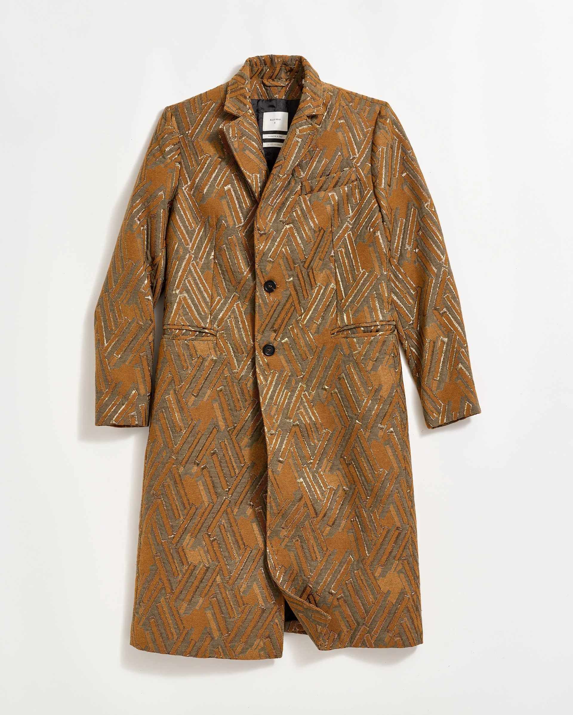 Tailored Jacquard Crombie sold by Billy Reid