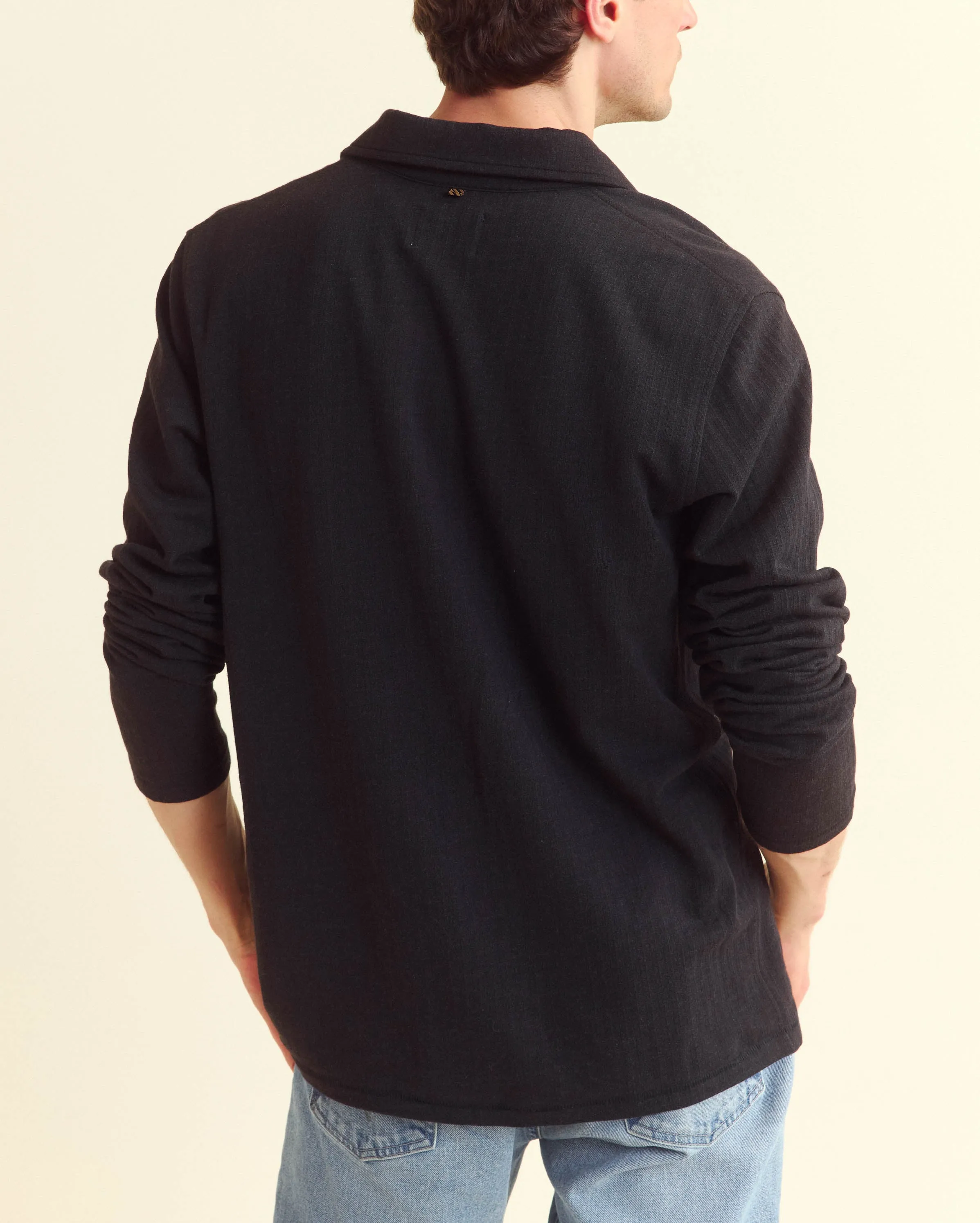 Long Sleeve Herringbone Polo sold by Billy Reid product image thumbnail 3
