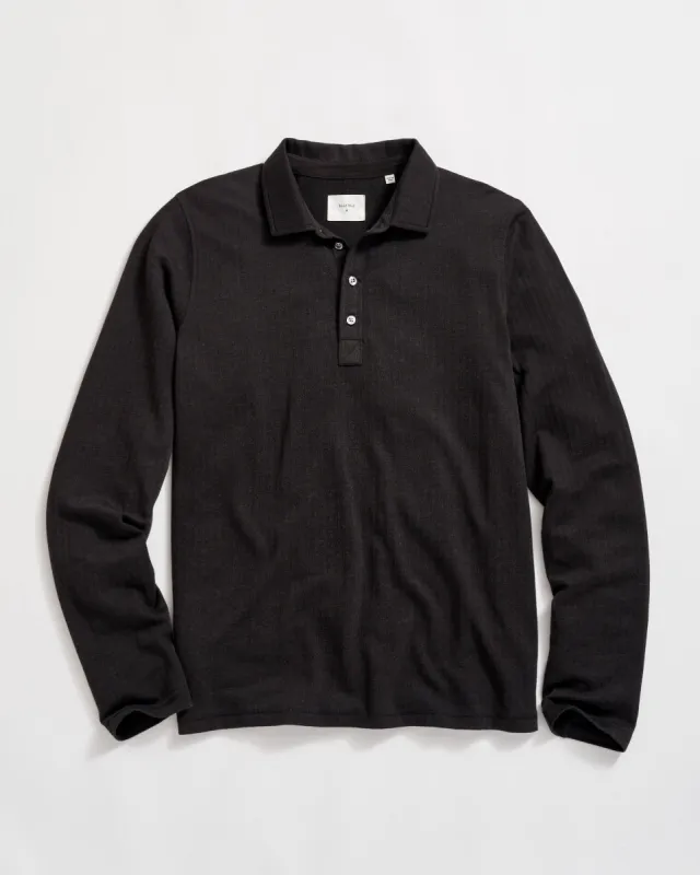 Long Sleeve Herringbone Polo sold by Billy Reid