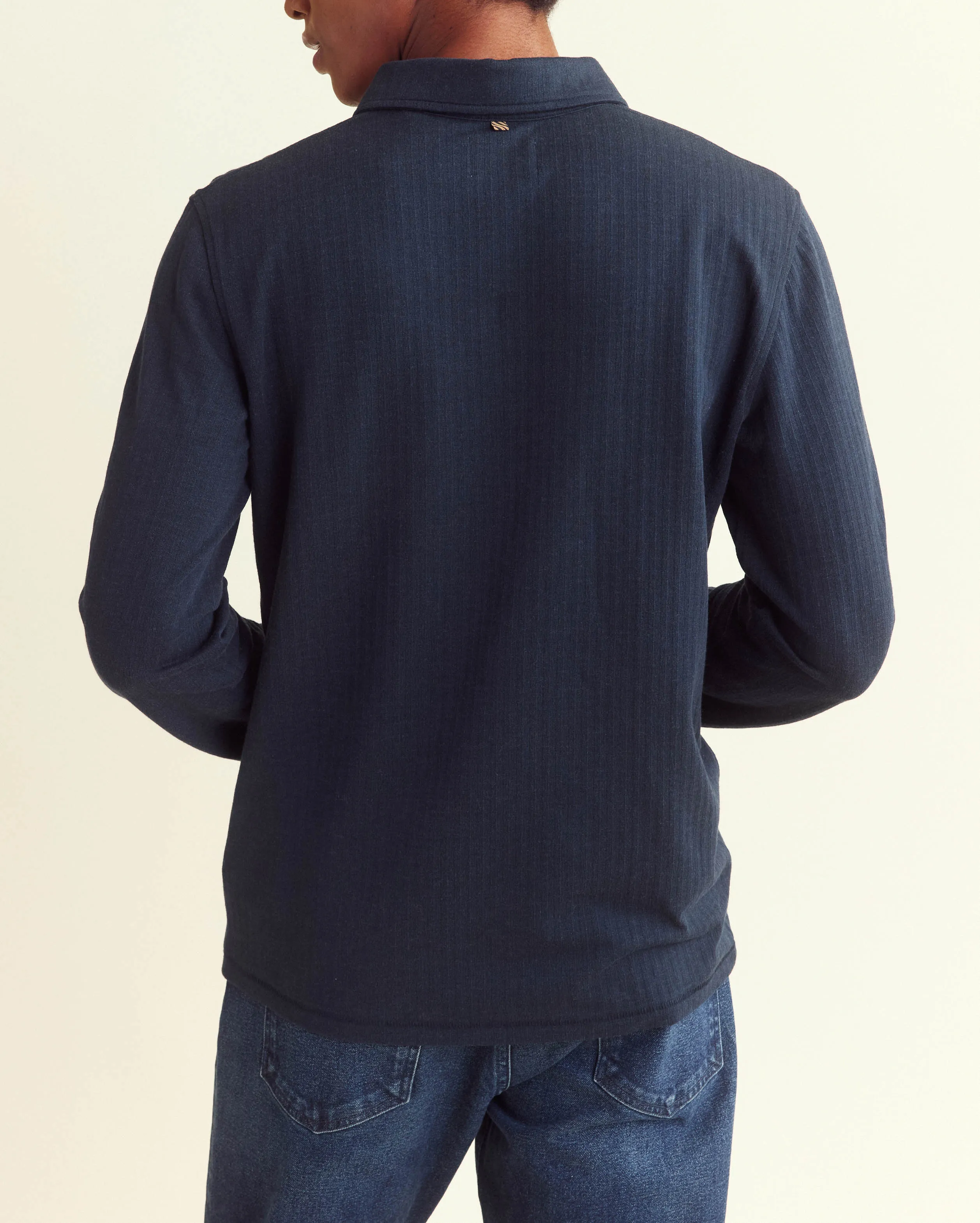 Long Sleeve Herringbone Polo sold by Billy Reid product image thumbnail 3