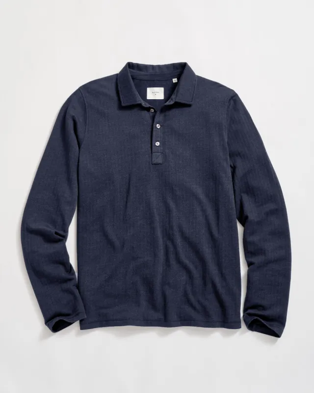 Long Sleeve Herringbone Polo sold by Billy Reid